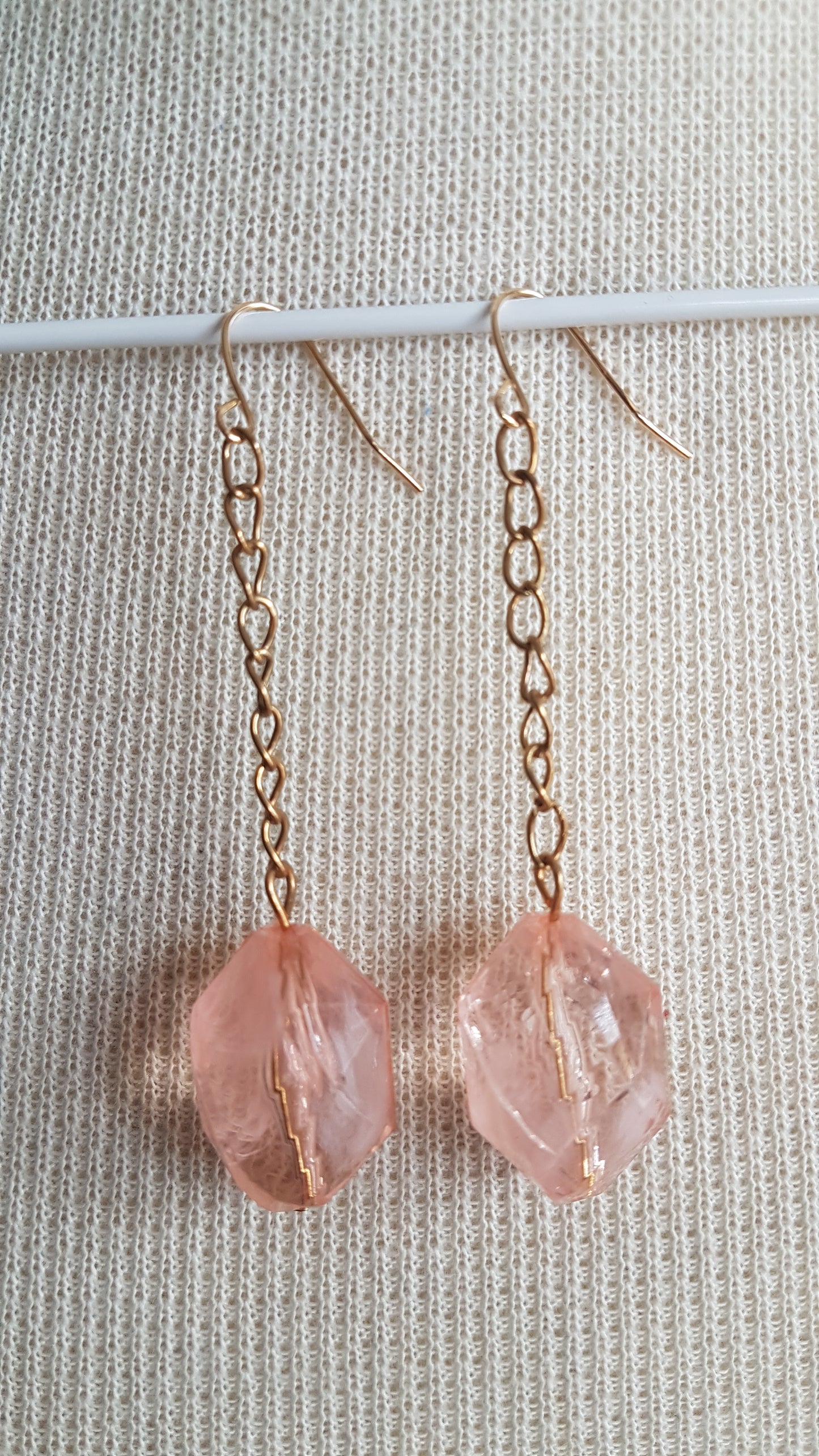 Pink Gold Dangle Earrings