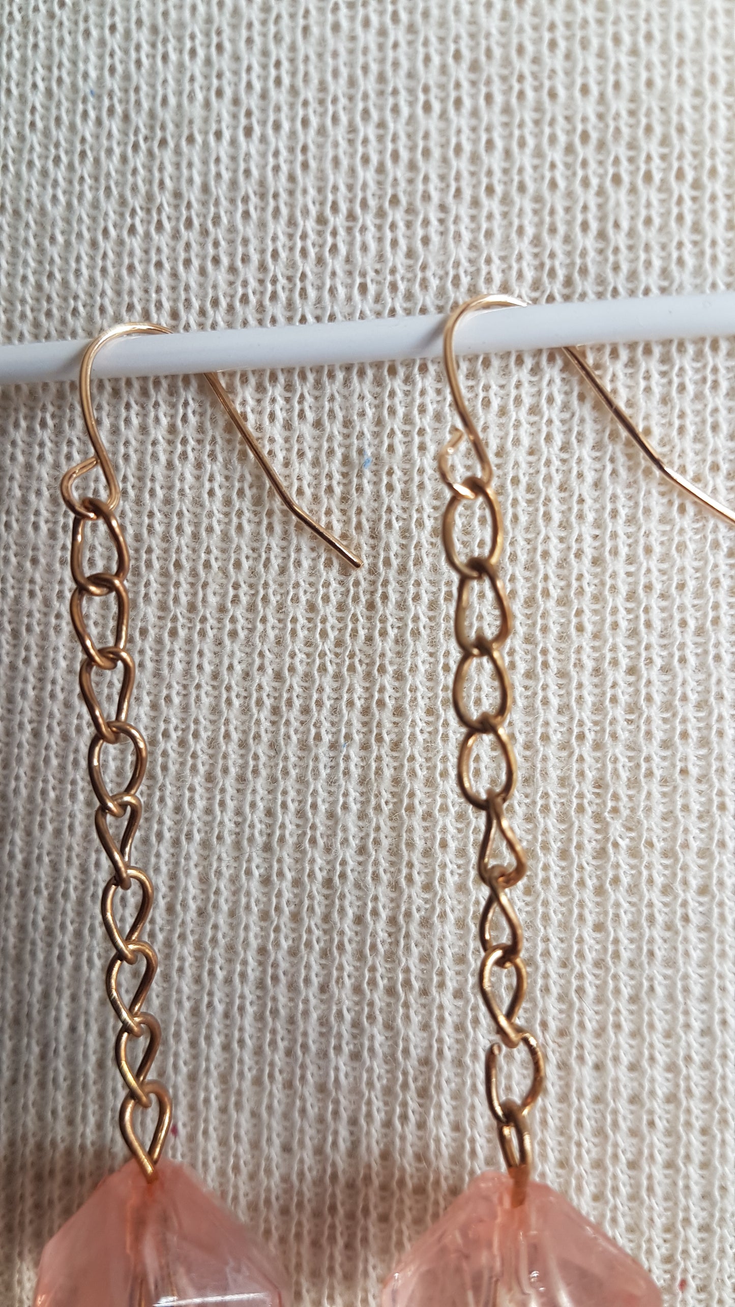 Pink Gold Dangle Earrings