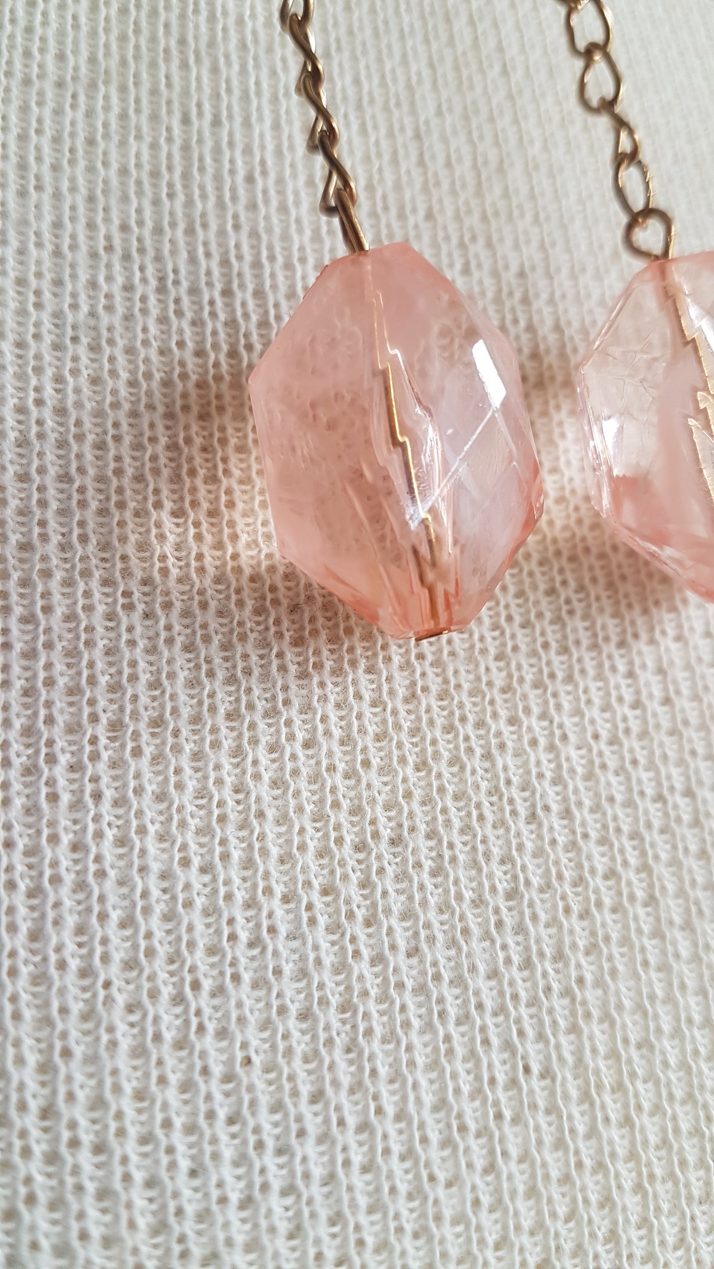 Pink Gold Dangle Earrings