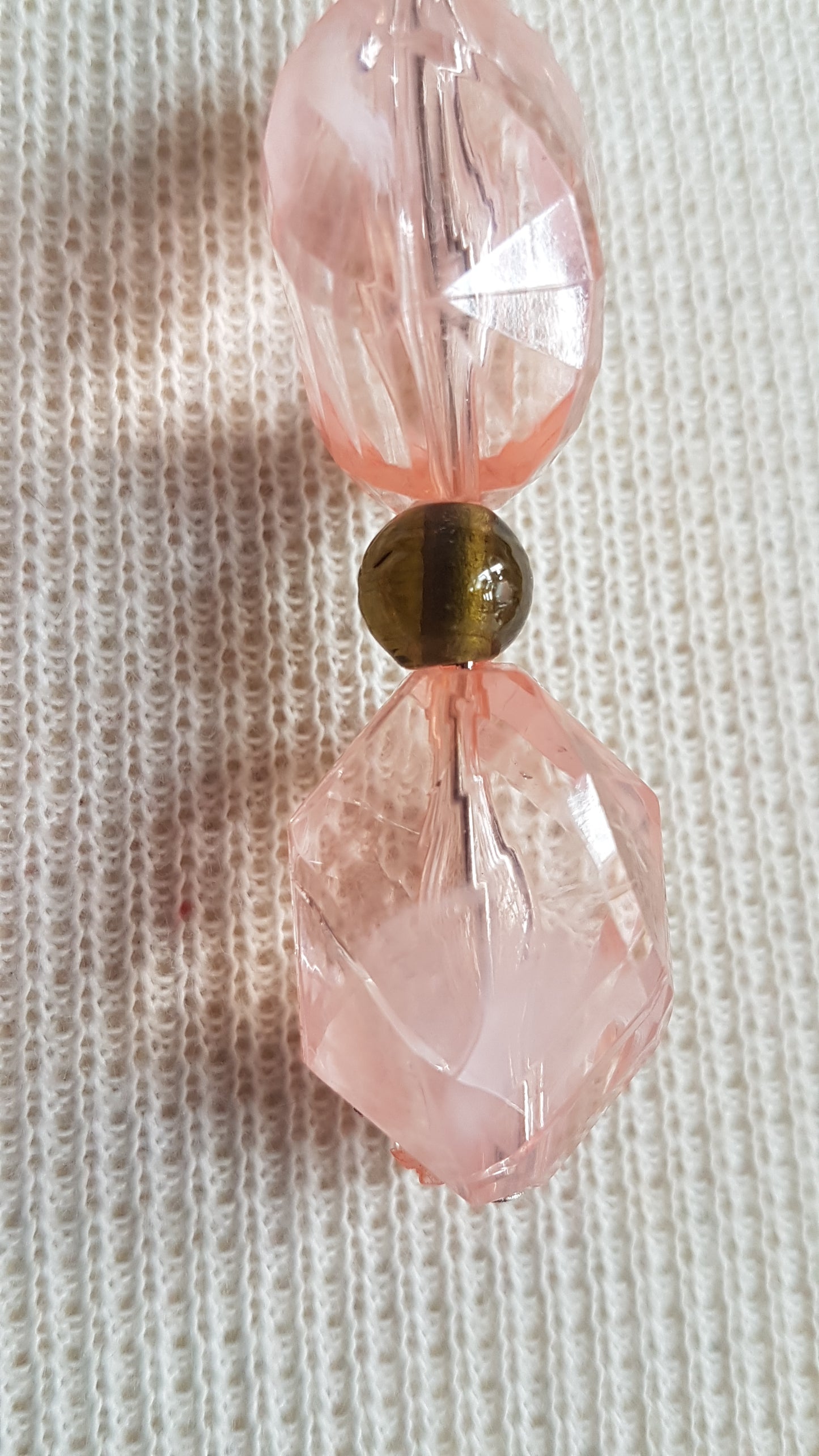 Pink And Green Bead Drop Earrings