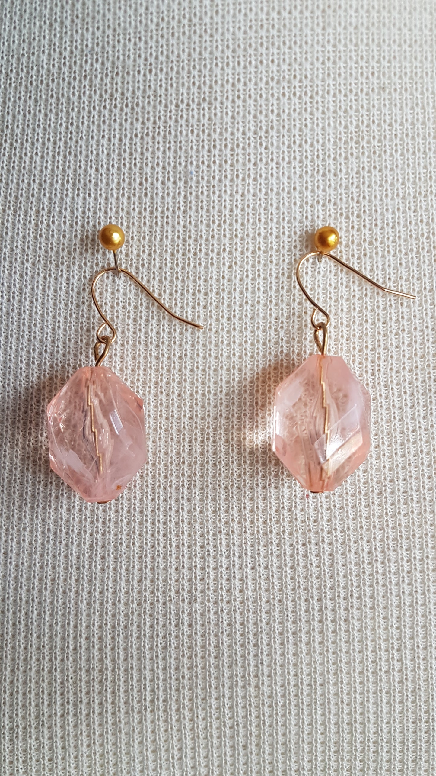 Pink Bead Drop Earrings