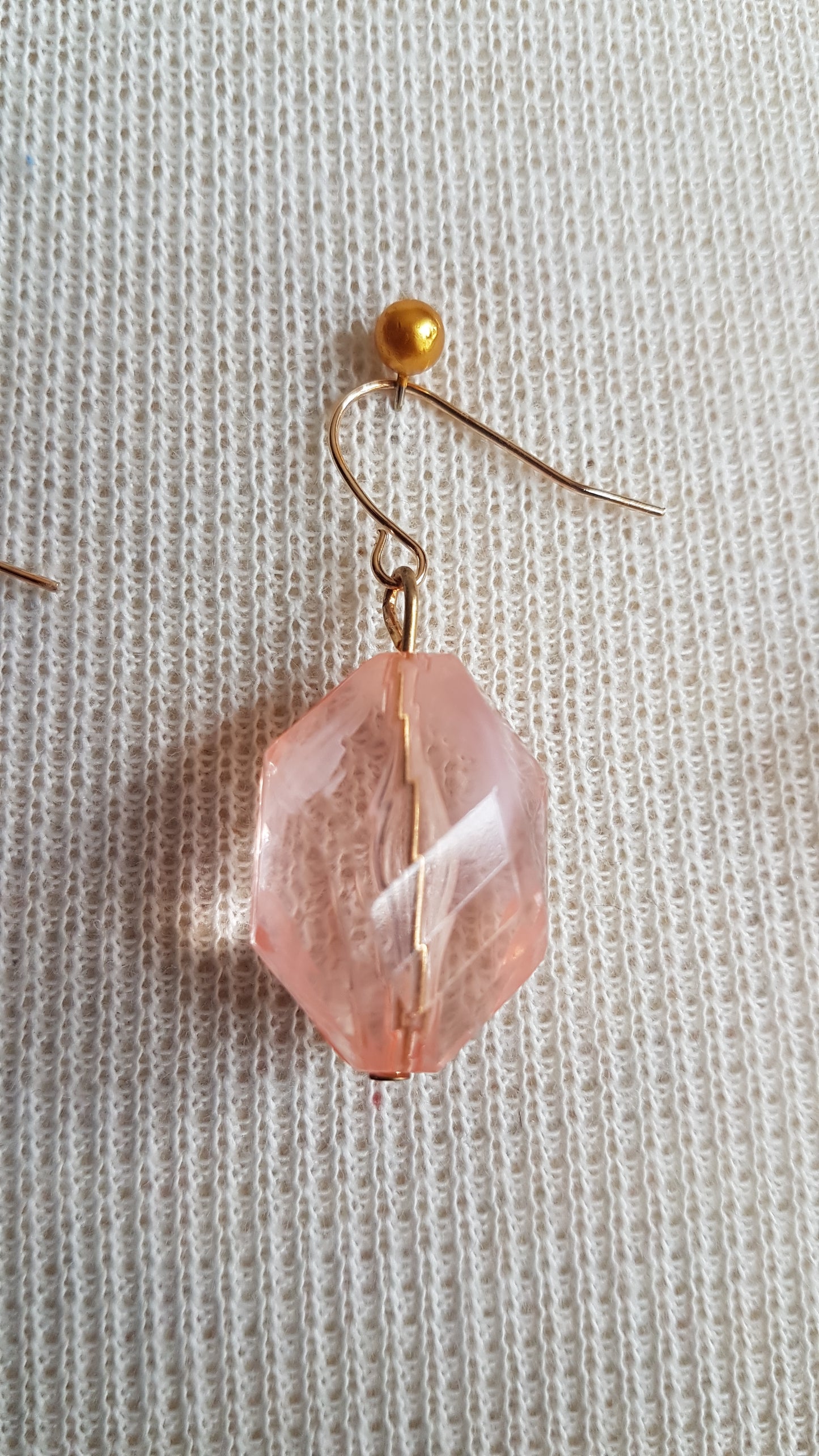 Pink Bead Drop Earrings