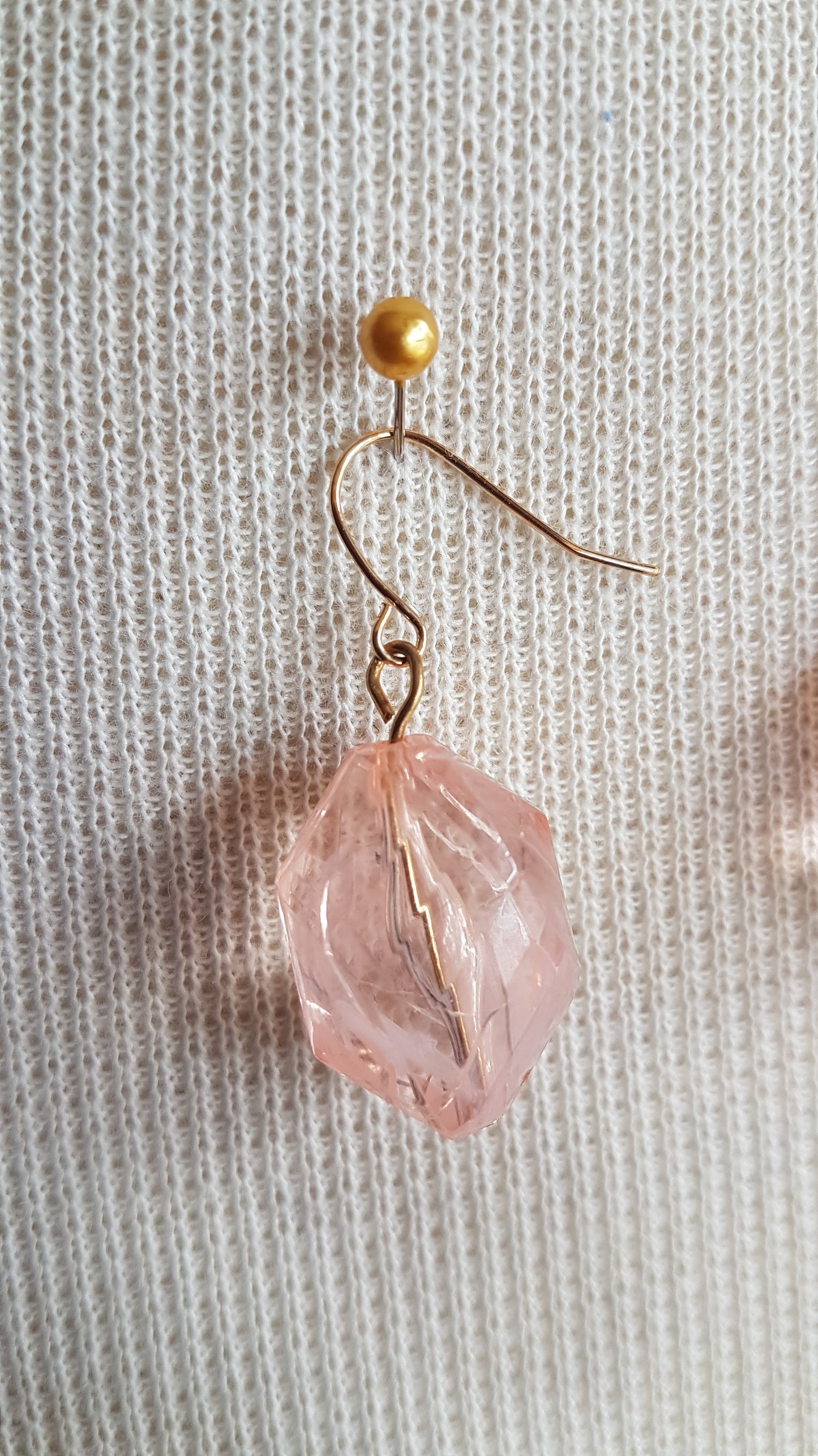 Pink Bead Drop Earrings