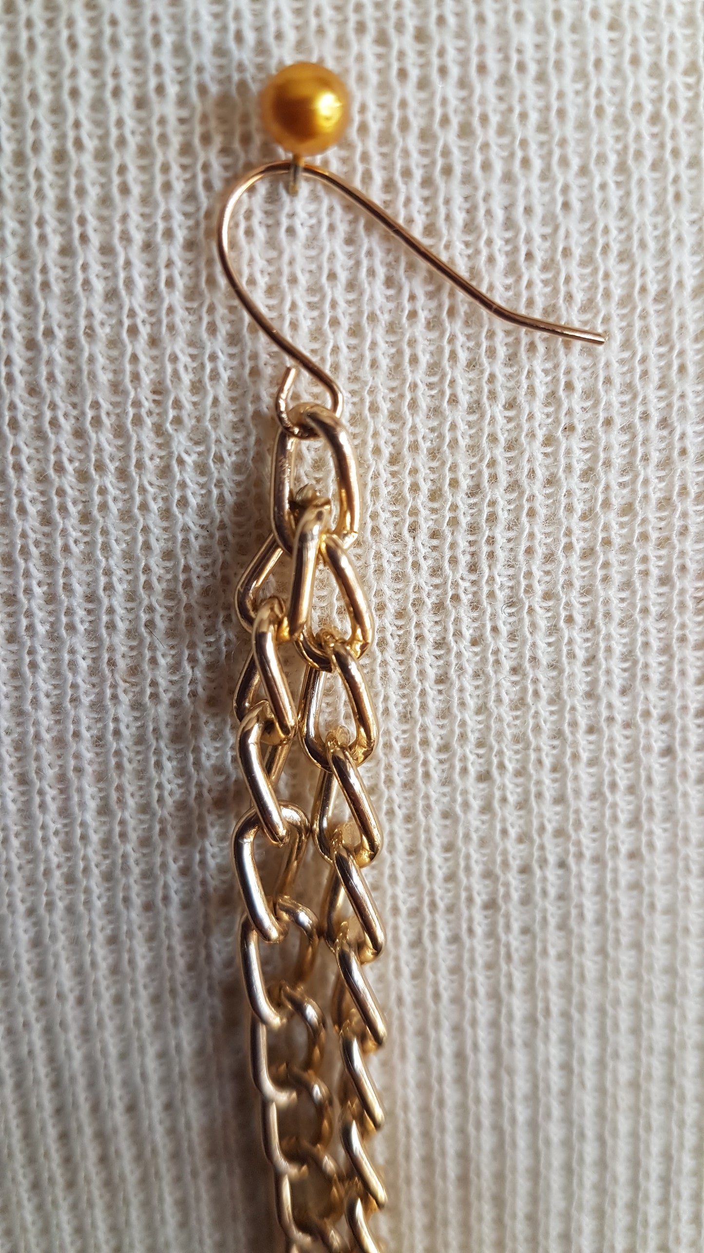 Pink And Gold Extra Long Dangle Earrings