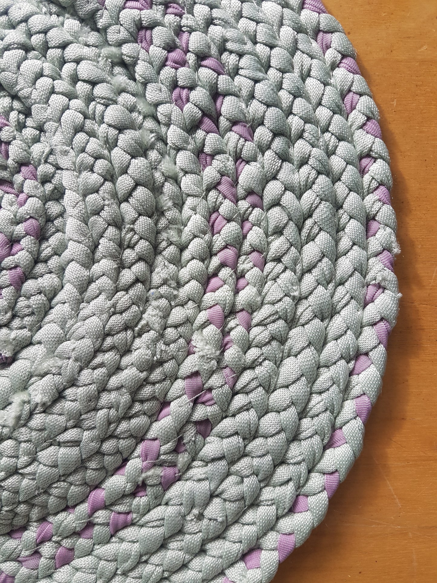 Handmade Braided Coaster Sage Green And Pink