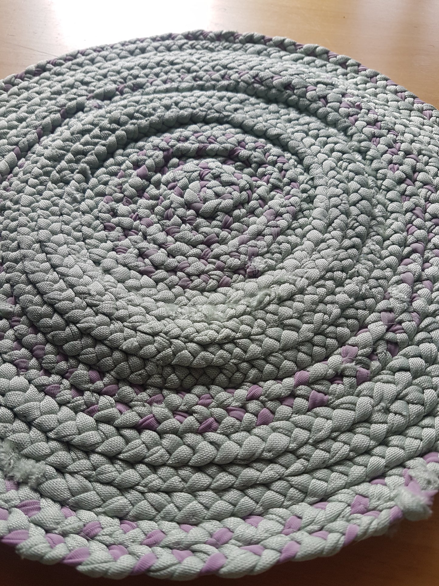 Handmade Braided Coaster Sage Green And Pink