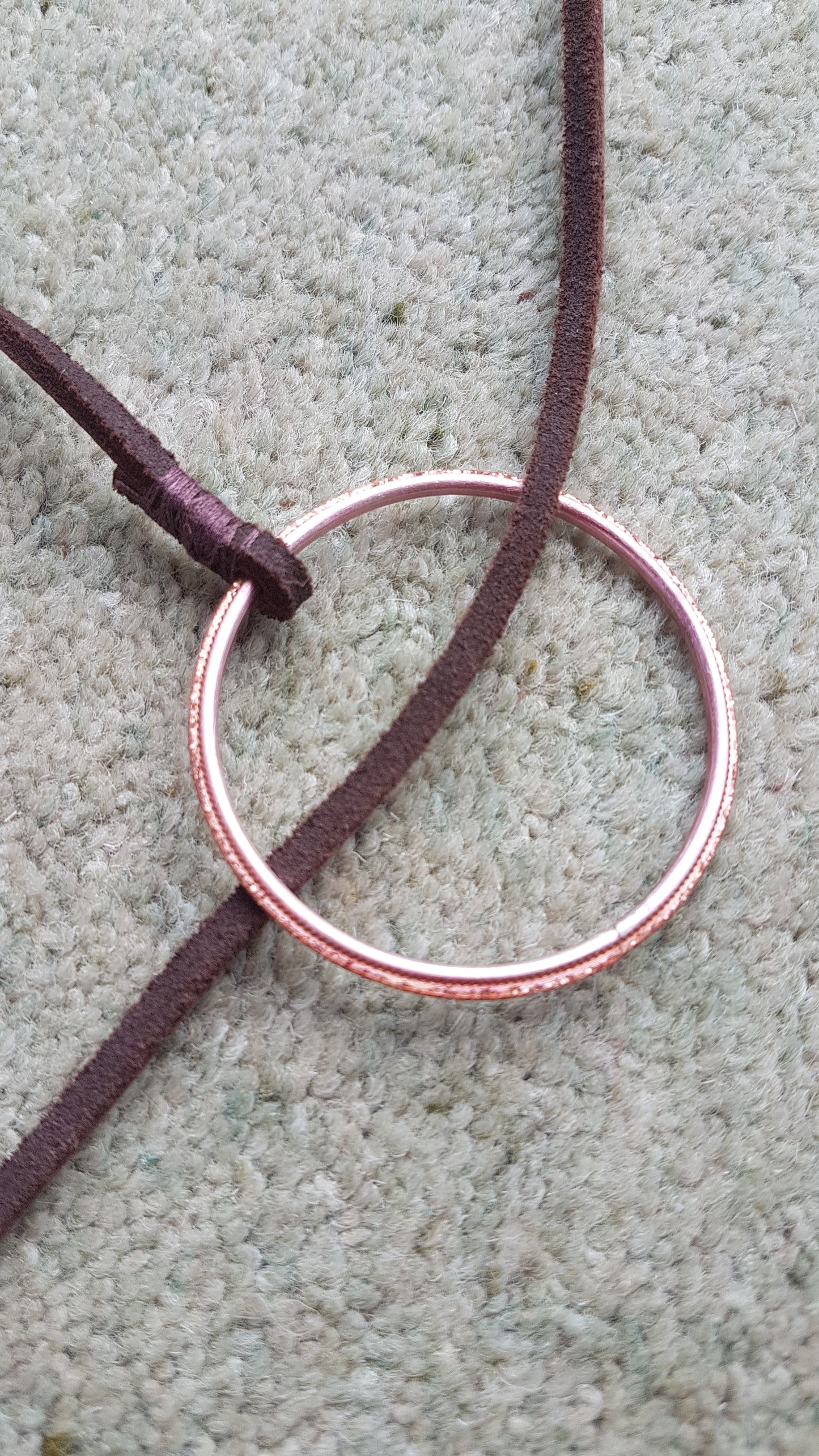 Leather Lasso And Pink Bead Necklace