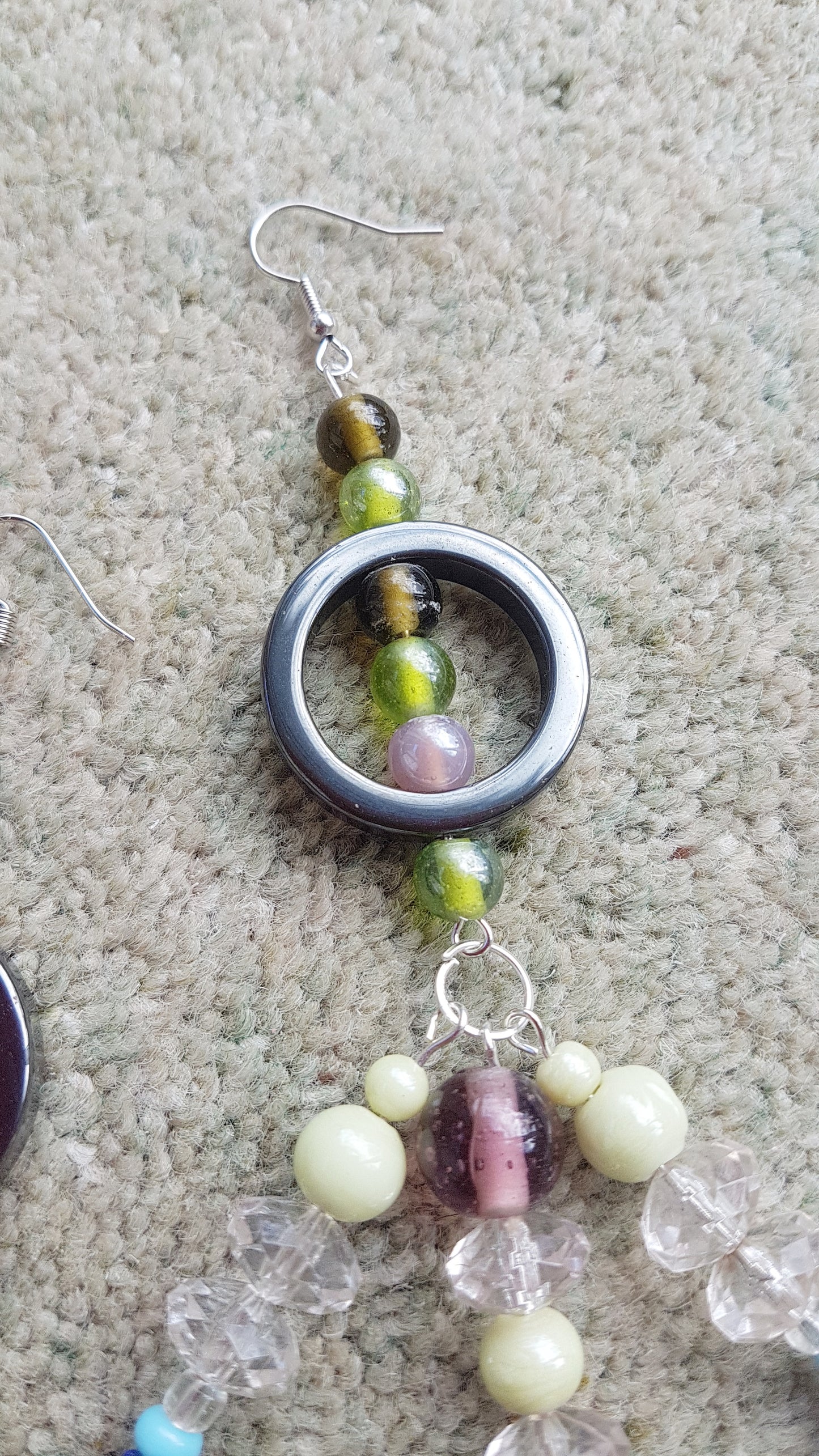Multi Coloured Bead Dangle Earrings