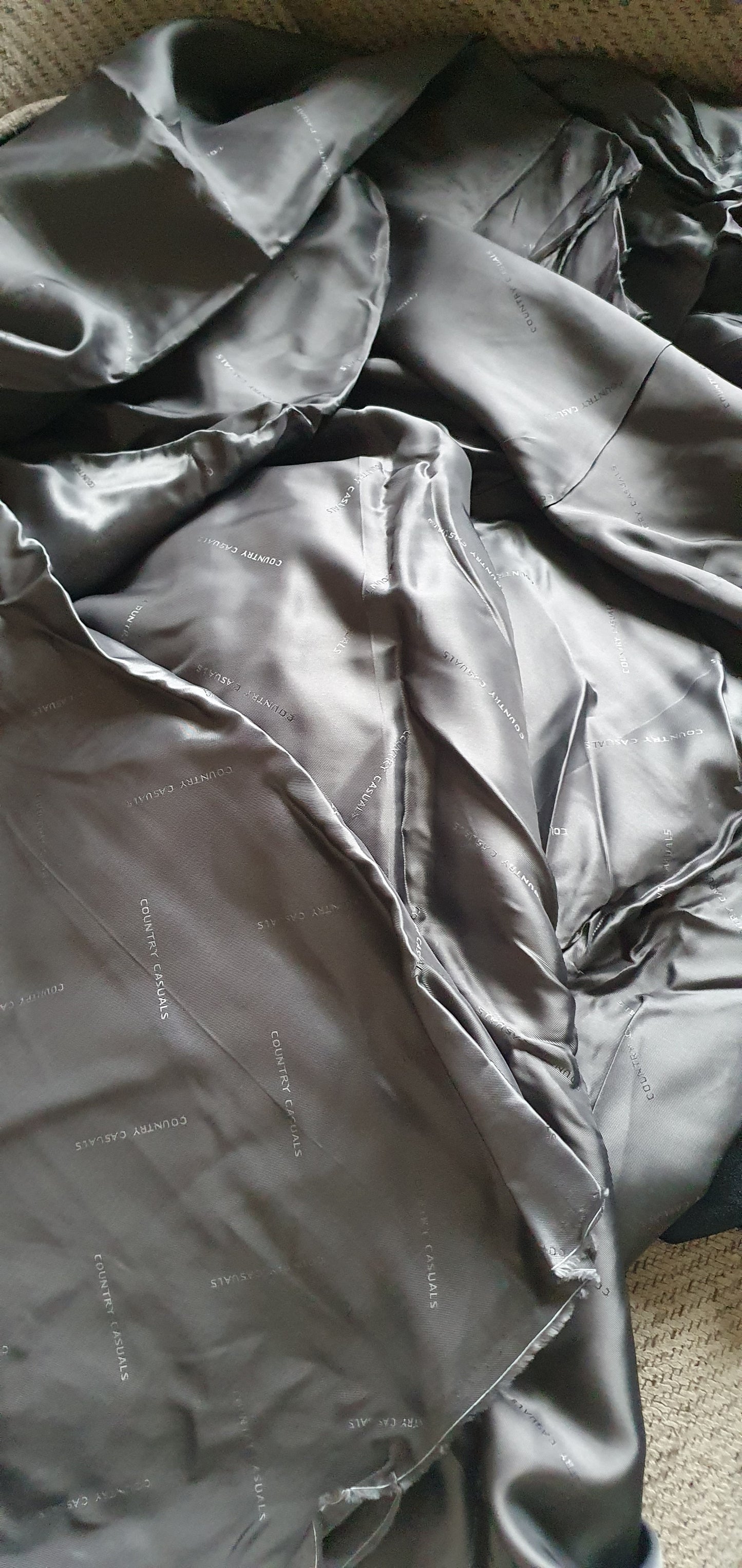 Slate Grey Satin Light Weight Lining Fabric 'Country Casuals' Per Metre