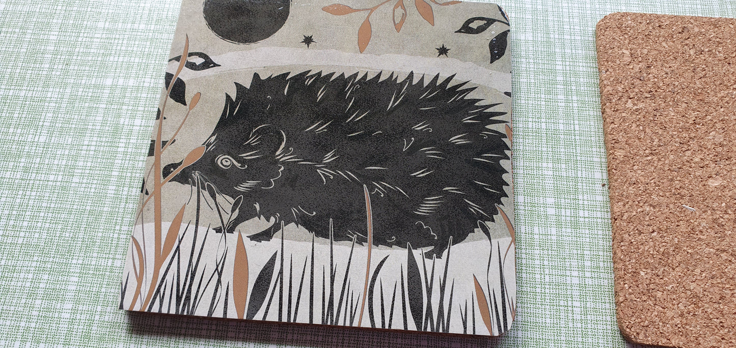 Single Mix And Match Coaster Hedgehog Home Decor Gift
