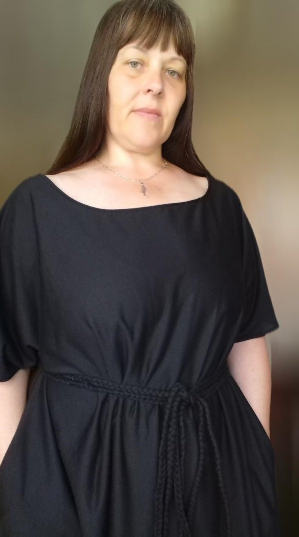 Relaxed Fit T Shirt Dress - Black Jersey UK 24+