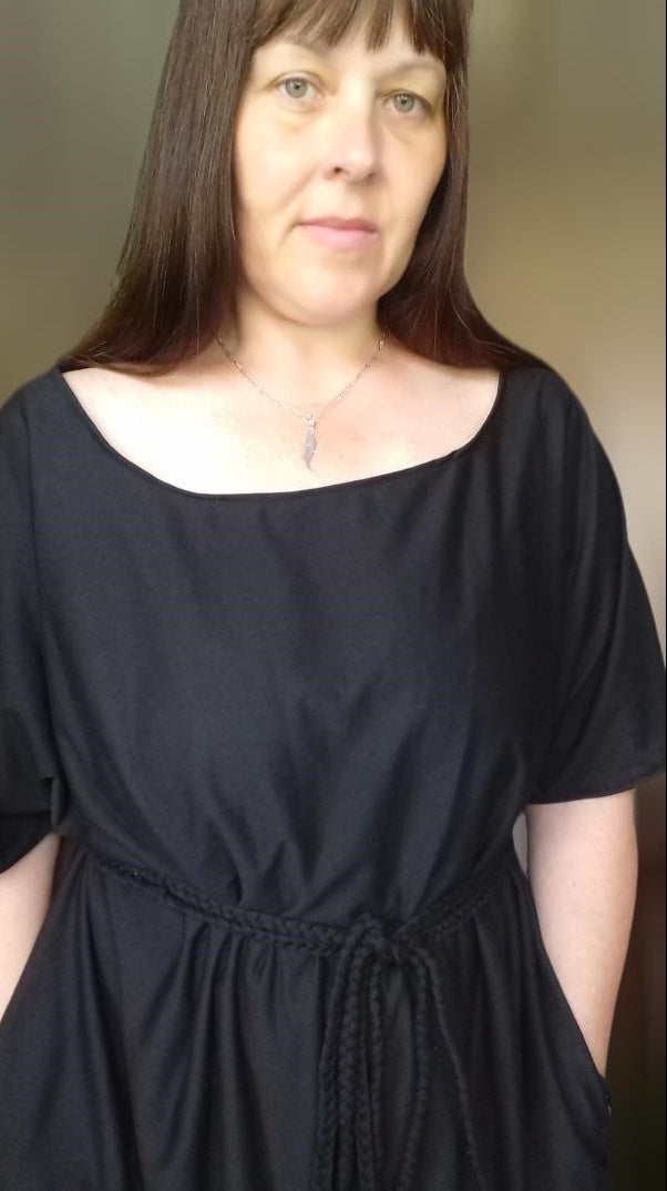 Relaxed Fit T Shirt Dress - Black Jersey UK 24+