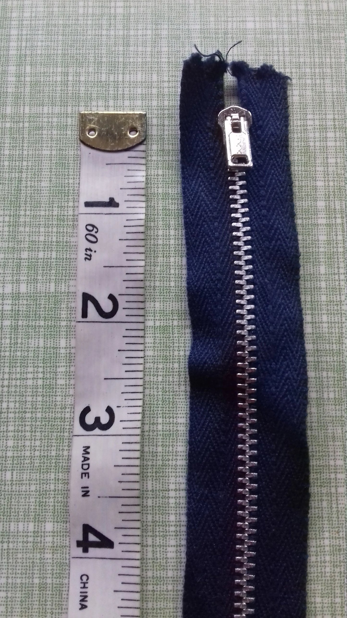 Blue navy zip YKK metal 18 inch (45cm) closed end