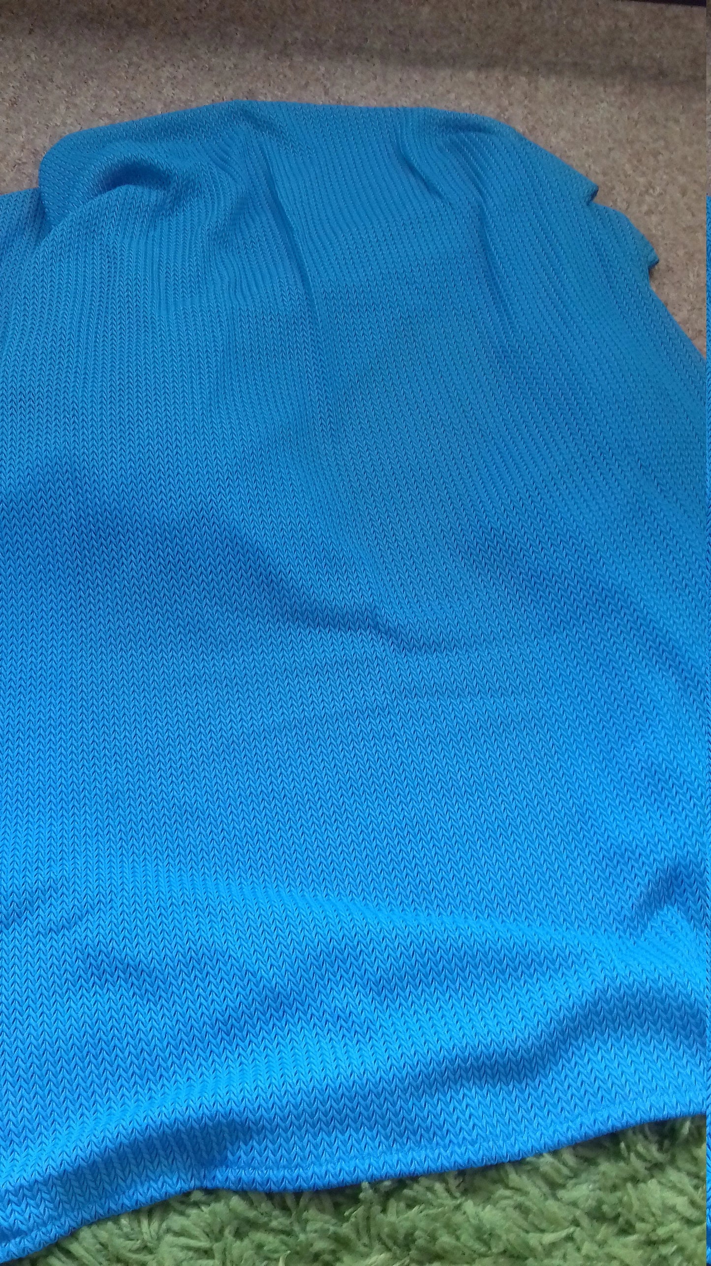Blue Woven Fabric Remnant Rag Rug, Quilting Fat Quarters 130cm