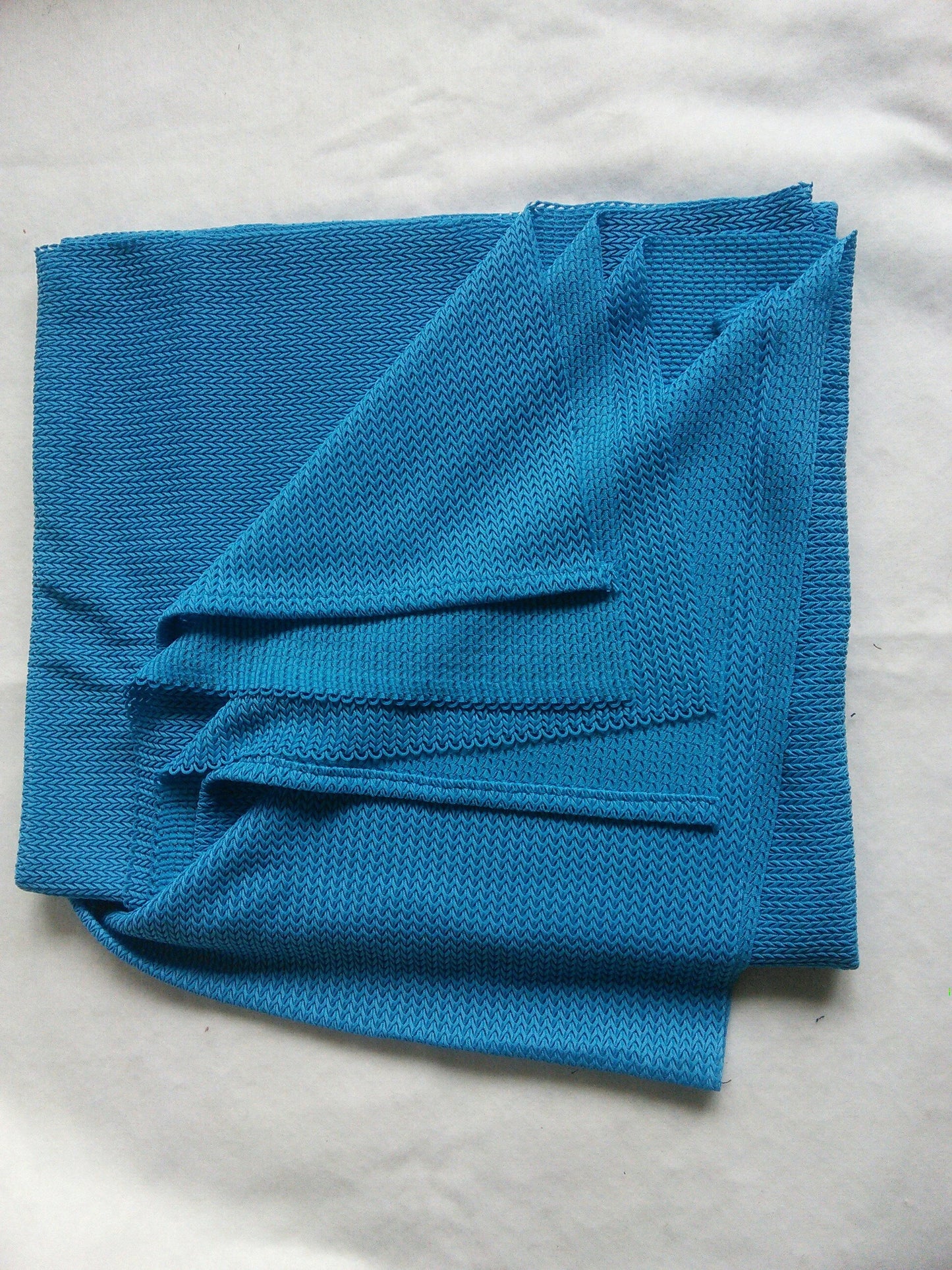 Blue Woven Fabric Remnant Rag Rug, Quilting Fat Quarters 130cm