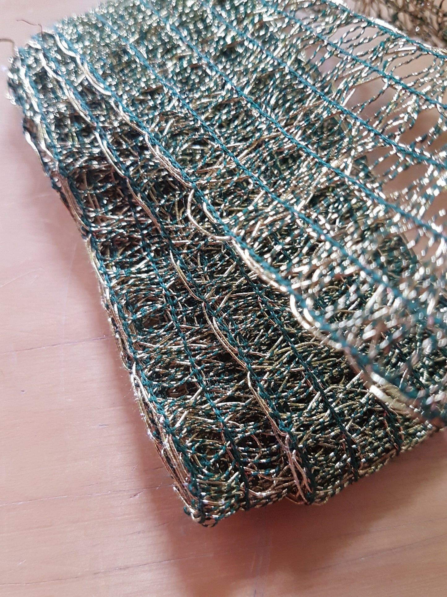 Gold Metal Trim Green 3.5cm wide 60cm long