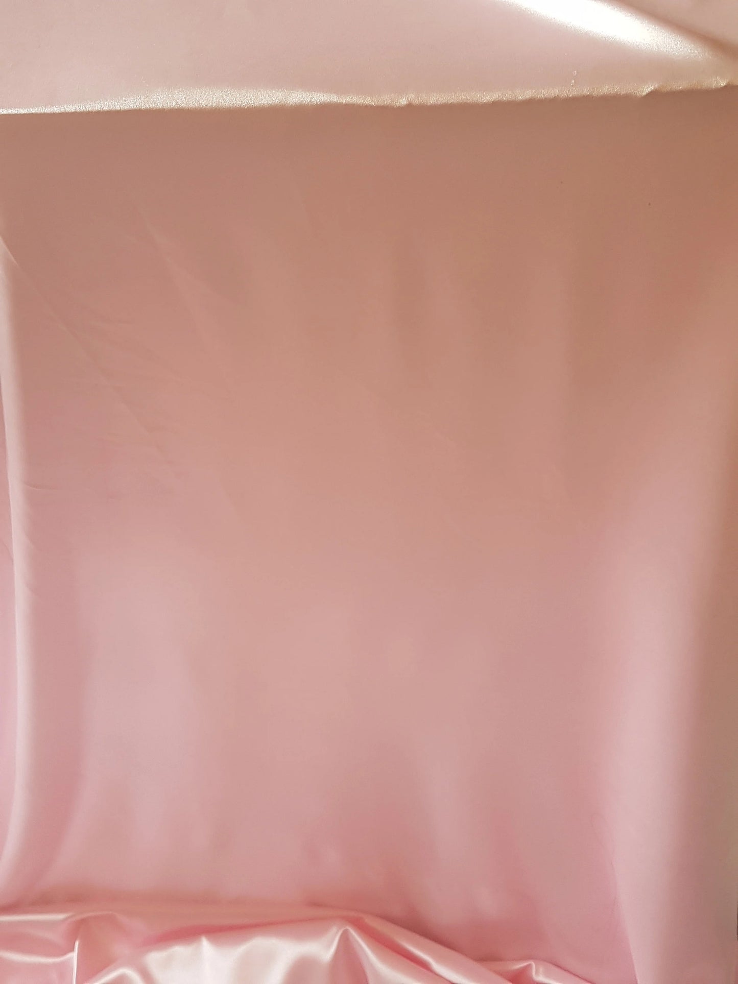 Baby Pink Mid Weight Satin Polyester Lining Fabric Man Made Blend Remnant Per Metre