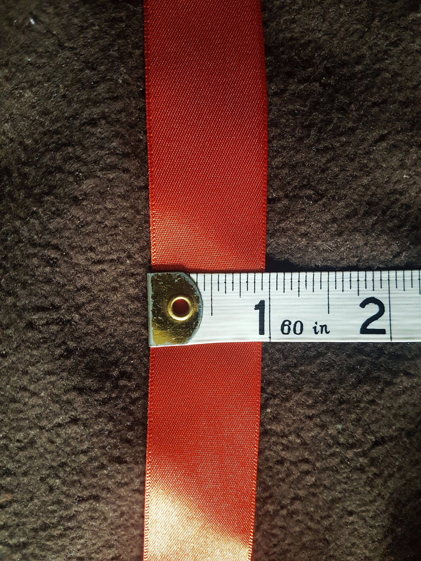Satin Ribbon 1 metre 1 inch wide Terracotta Burnt Orange
