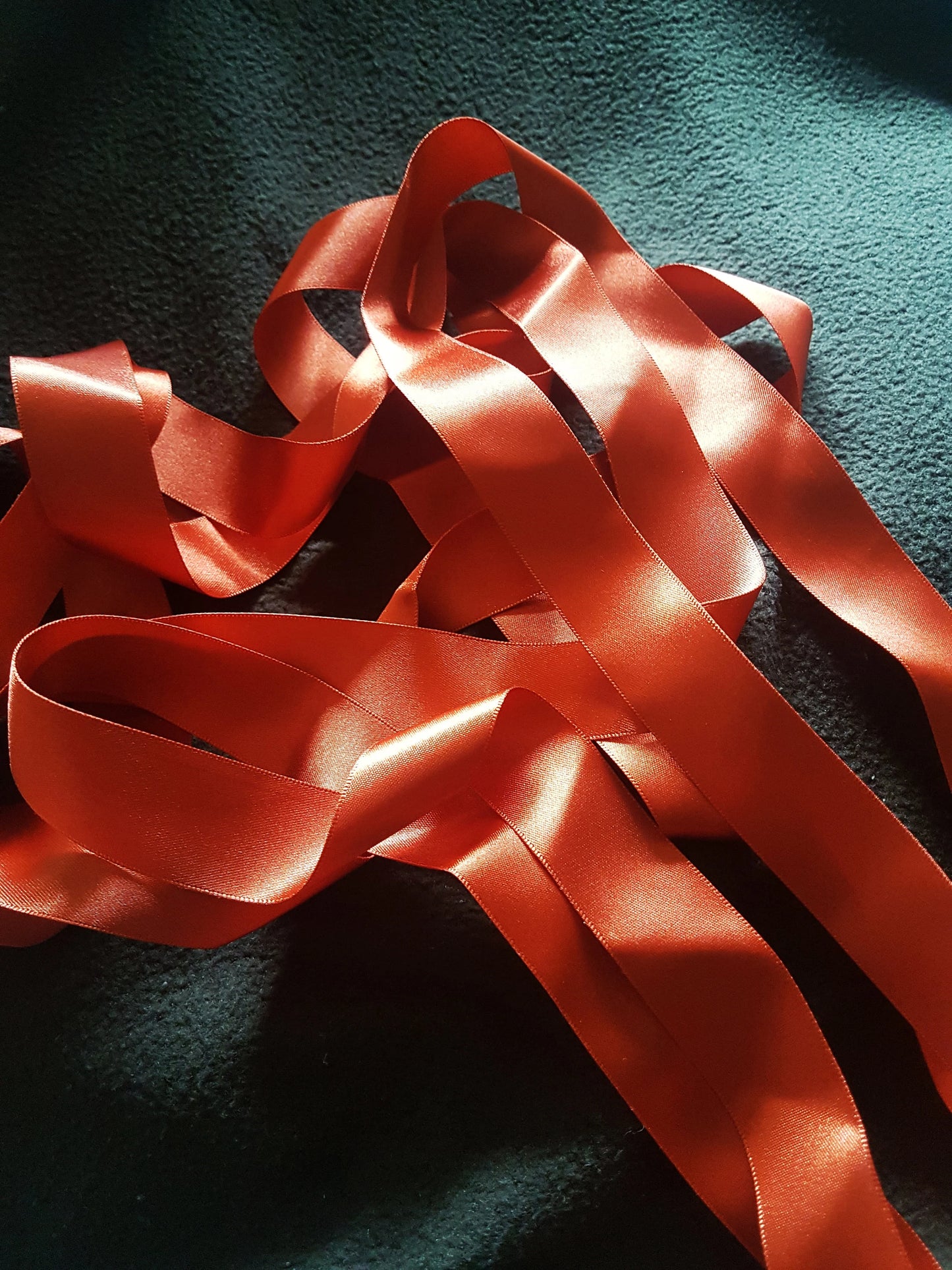 Satin Ribbon 1 metre 1 inch wide Terracotta Burnt Orange