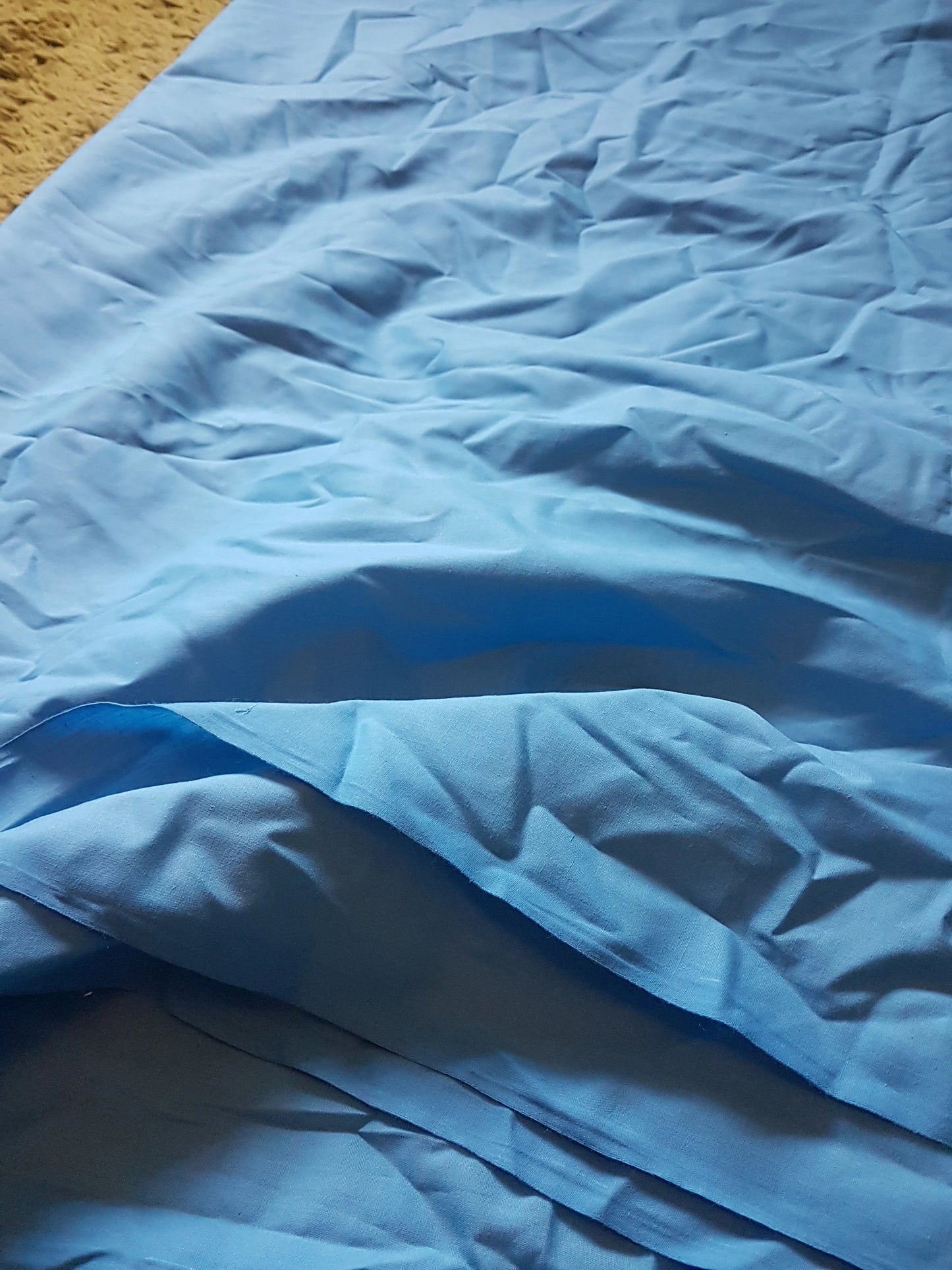Colbalt Blue Polyester Cotton Fabric Manmade Blend Per Metre