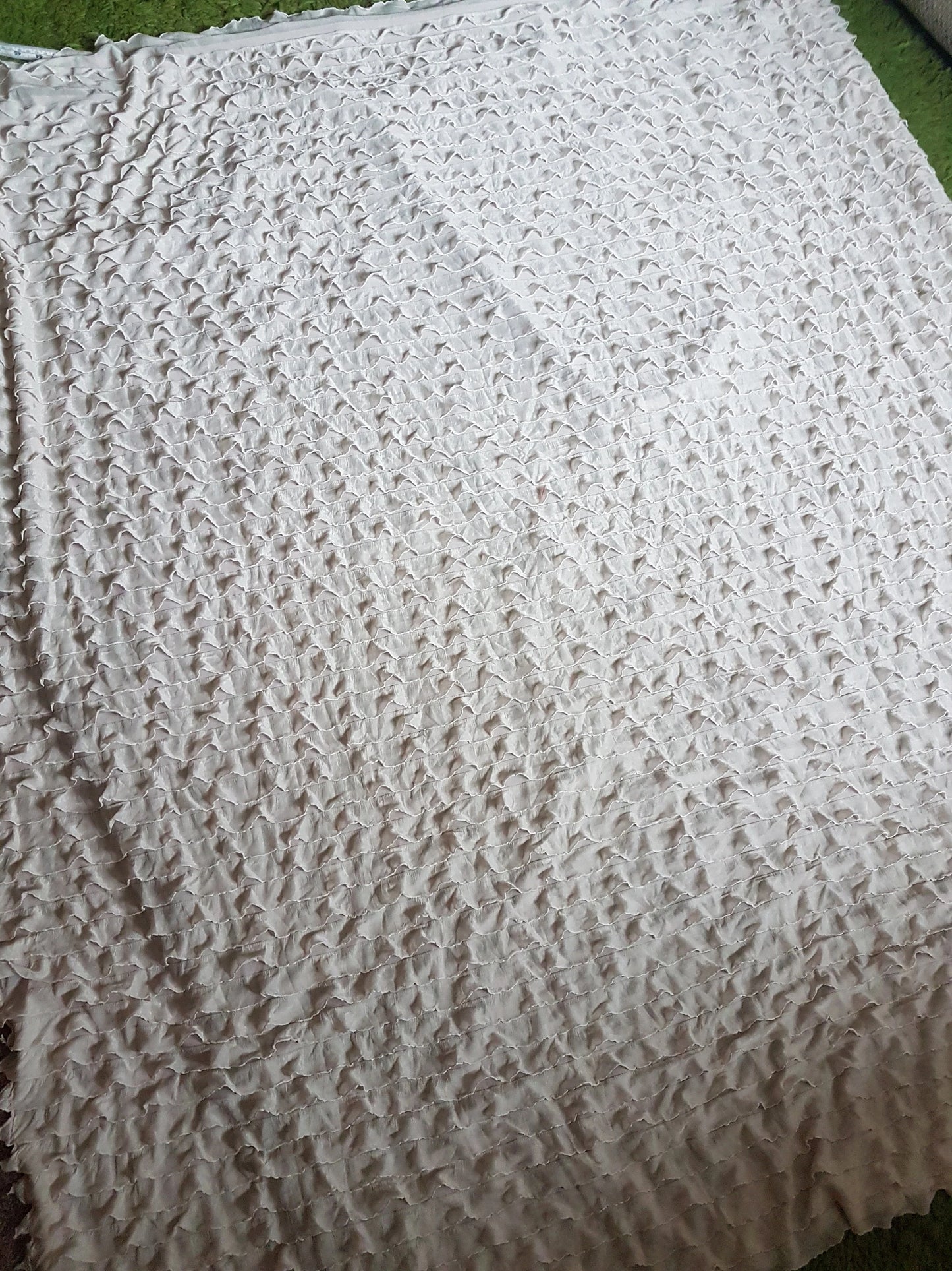 Nude Beige Frill Knit Remnant Dress Making Fabric Per 1/2 Metre