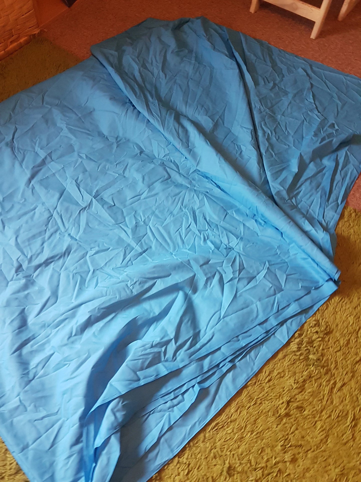 Colbalt Blue Polyester Cotton Fabric Manmade Blend Per Metre