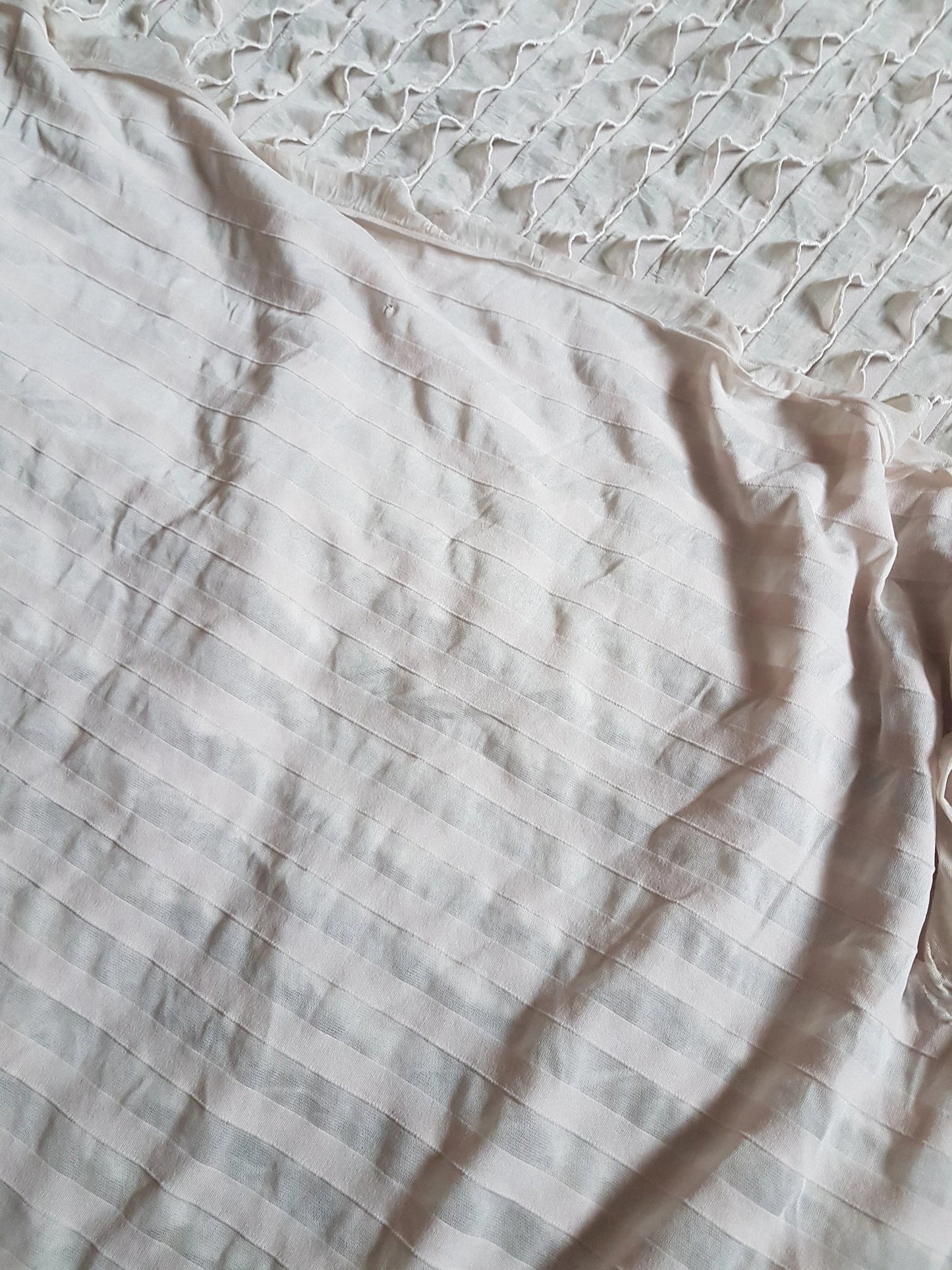 Nude Beige Frill Knit Remnant Dress Making Fabric Per 1/2 Metre