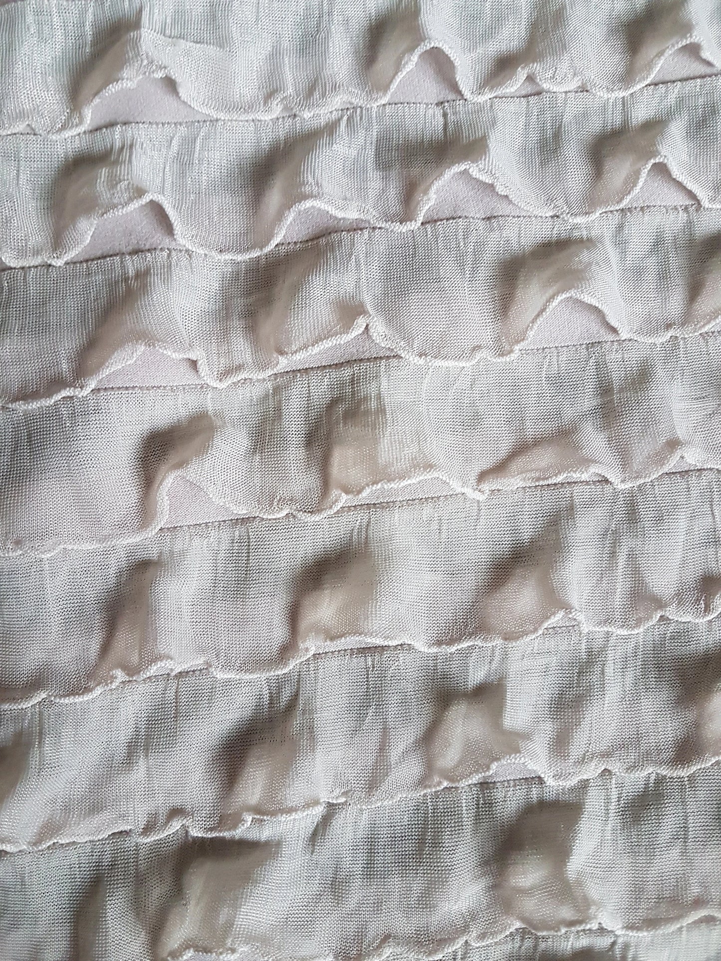 Nude Beige Frill Knit Remnant Dress Making Fabric Per 1/2 Metre