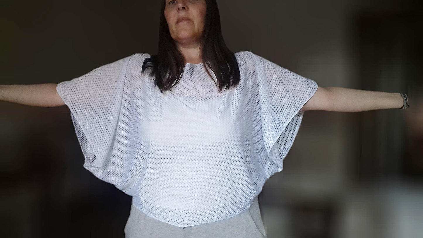 White Cape Sleeve Top - Multi-fit