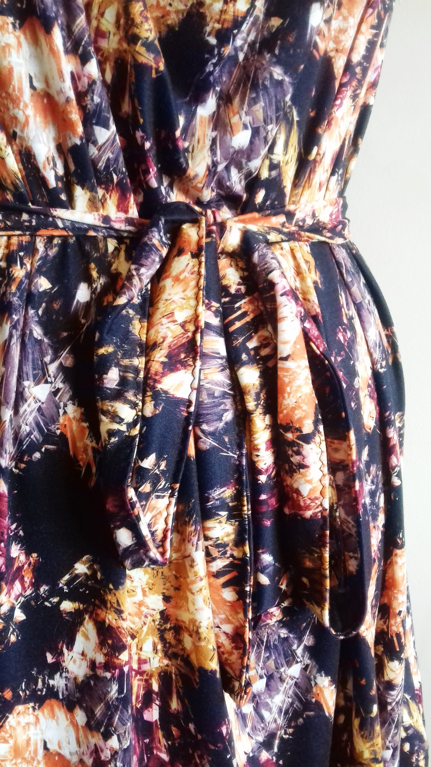 Scoop Neck Abstract Pattern Dress