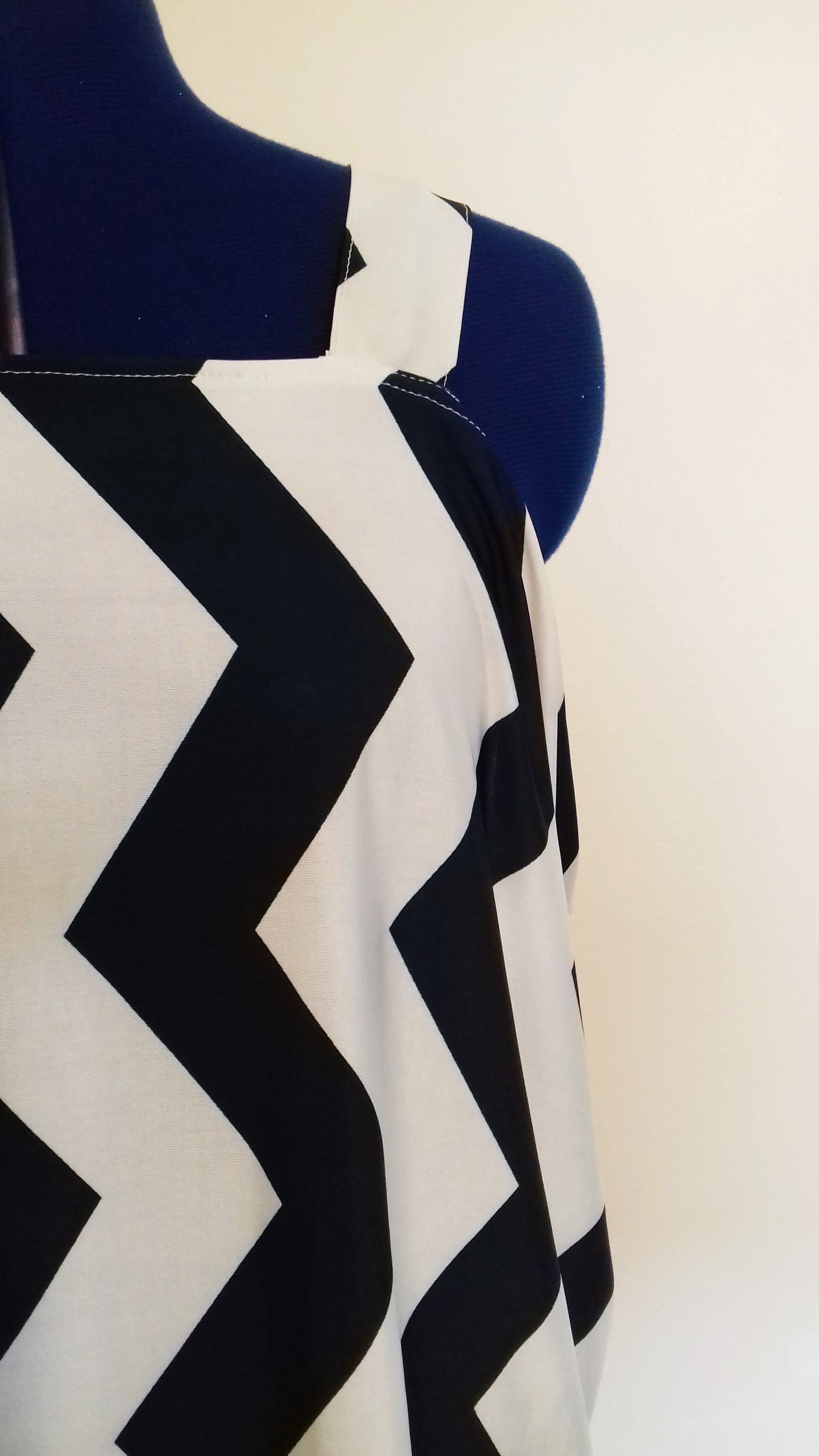 Green White Zig Zag Grecian Dress