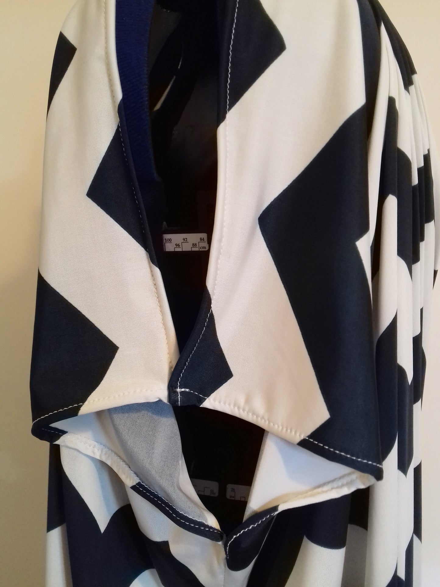 Green White Zig Zag Cold Shoulder Dress