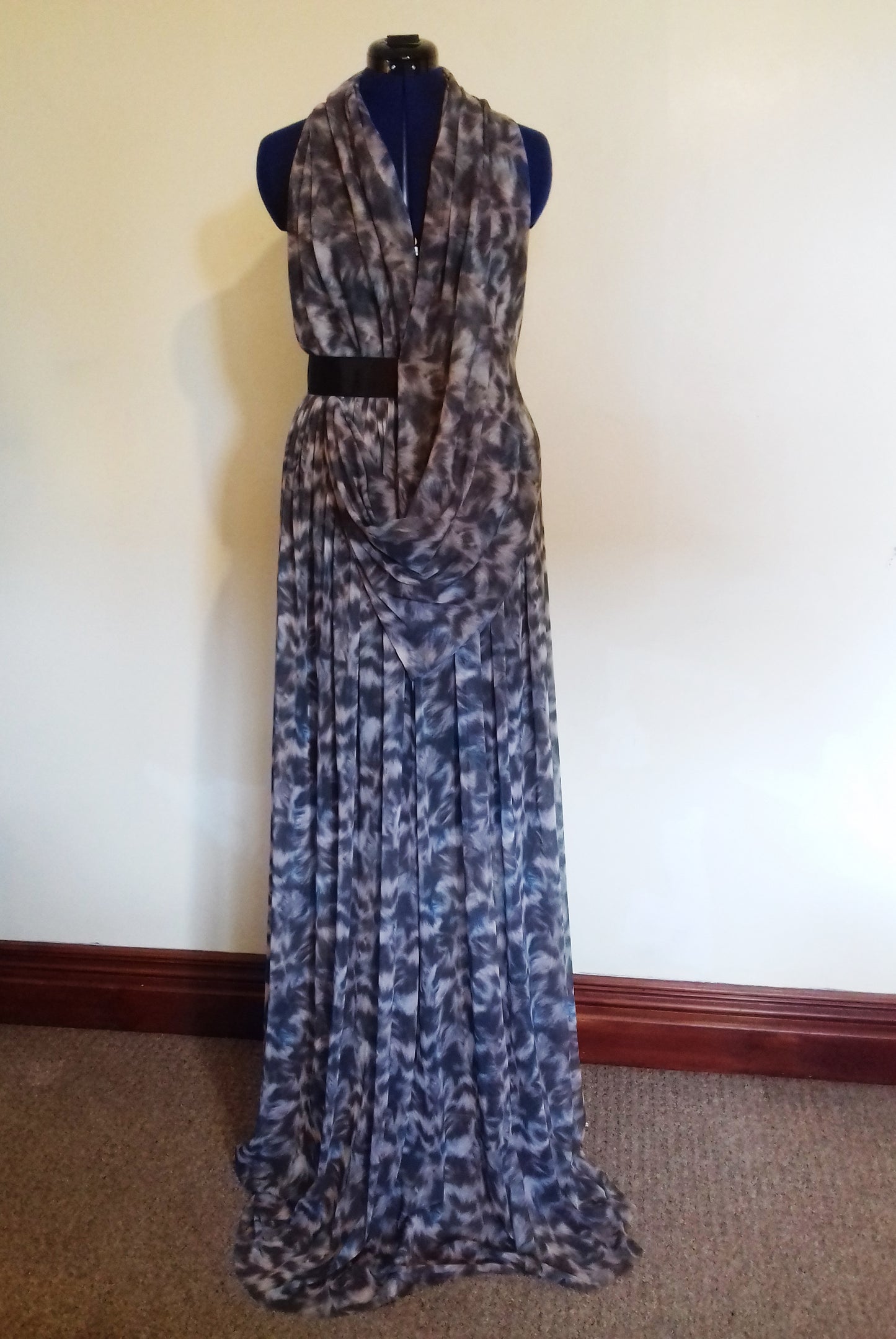 long drape dress