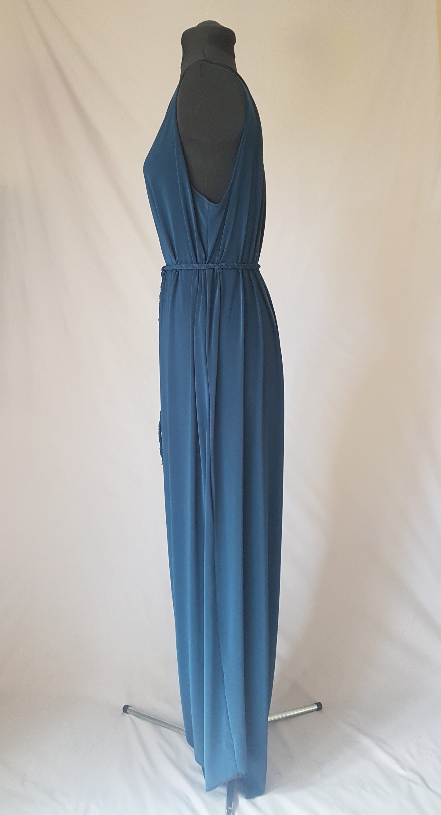 Dark Green Asymmetric Drape Dress