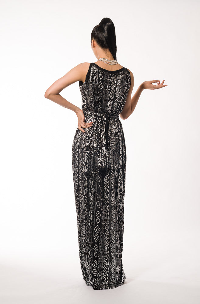Long Black Silver Dress