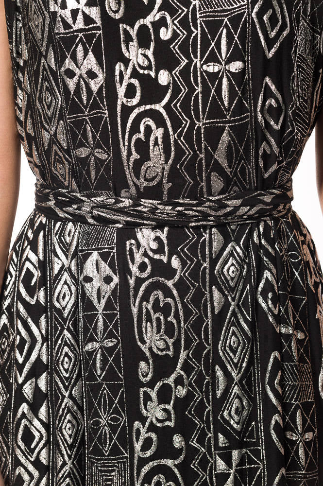 Long Black Silver Dress