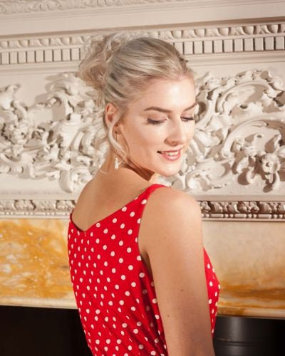 Red Polka Dot Retro Maxi Dress Up To UK10