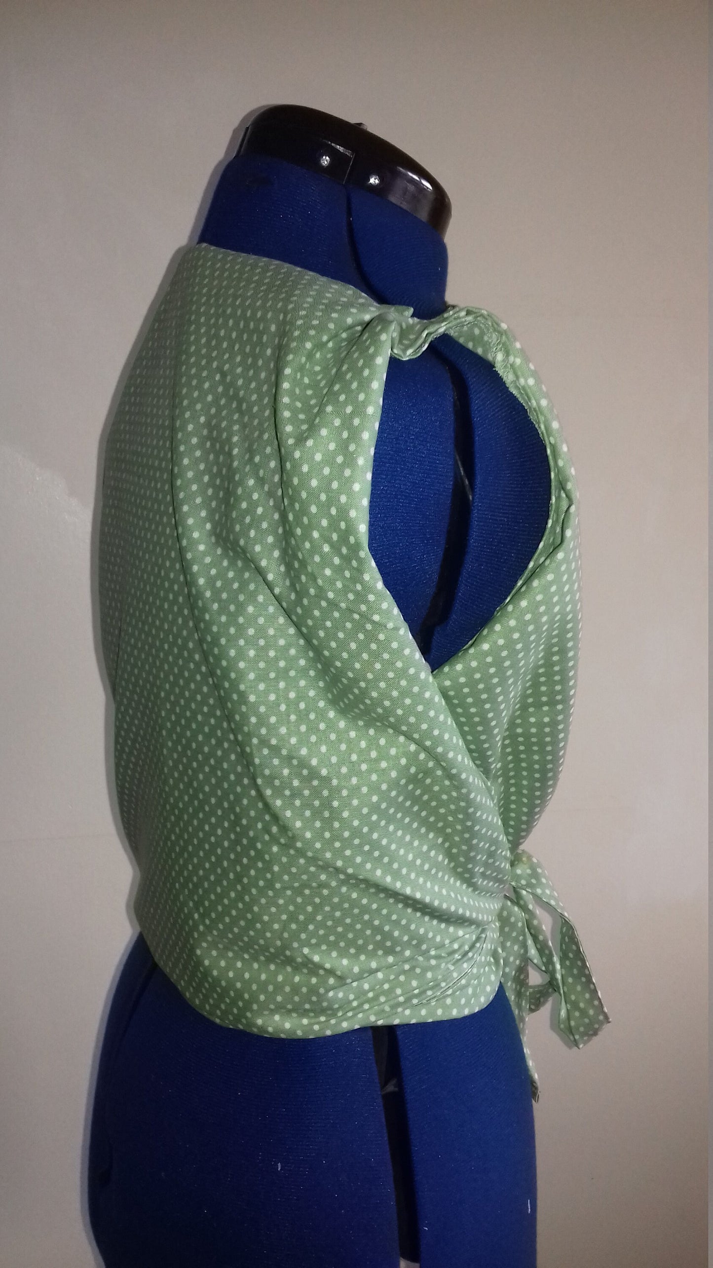 Green Polka Dot 1950's Style Wrap Top