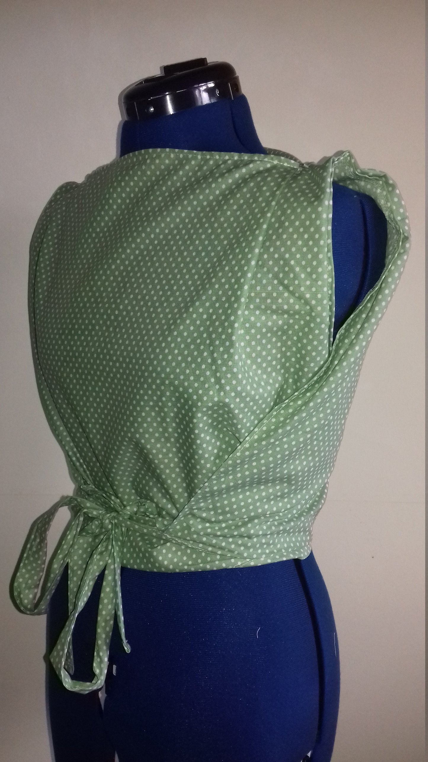 Green Polka Dot 1950's Style Wrap Top