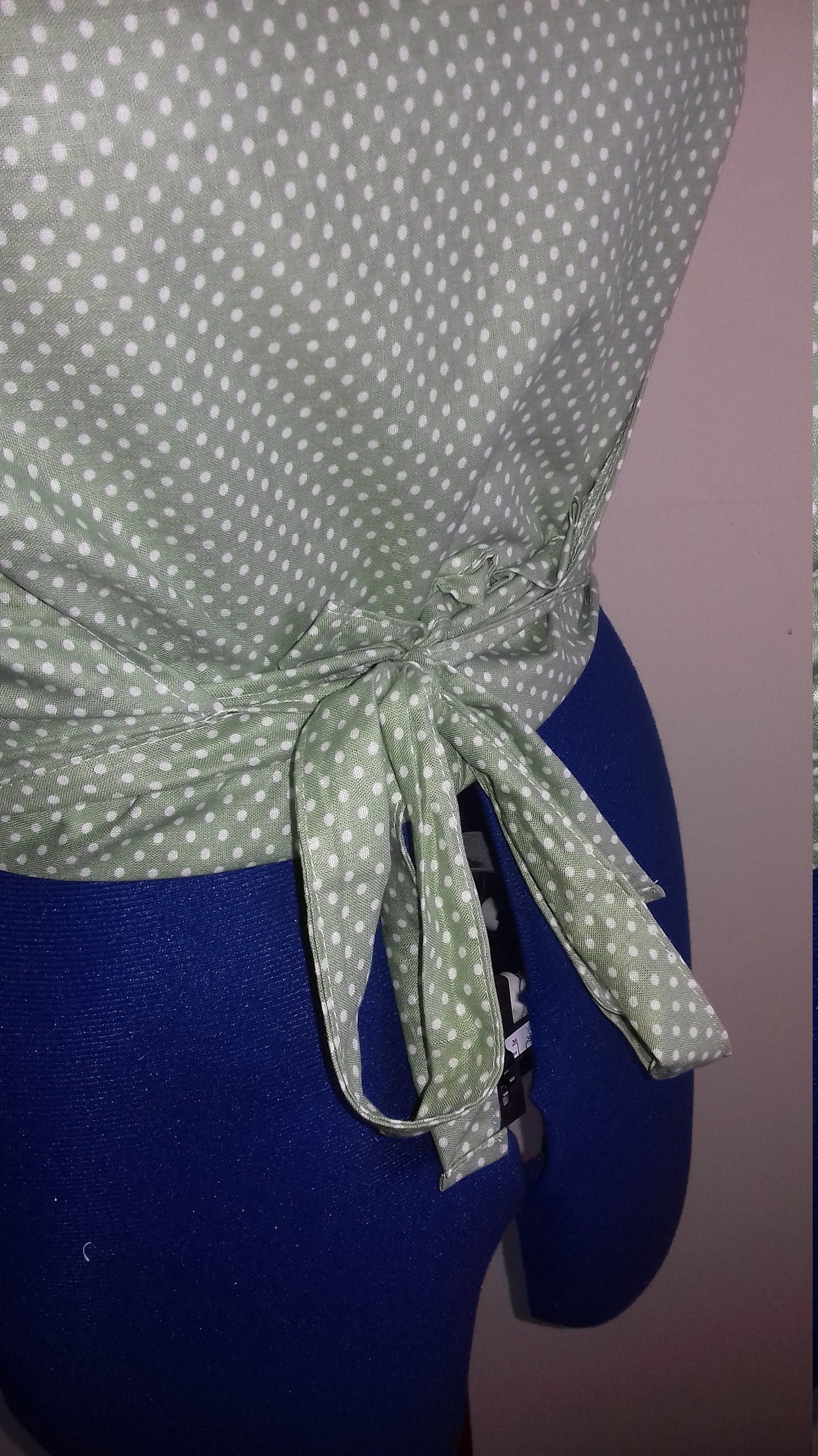 Green Polka Dot 1950's Style Wrap Top