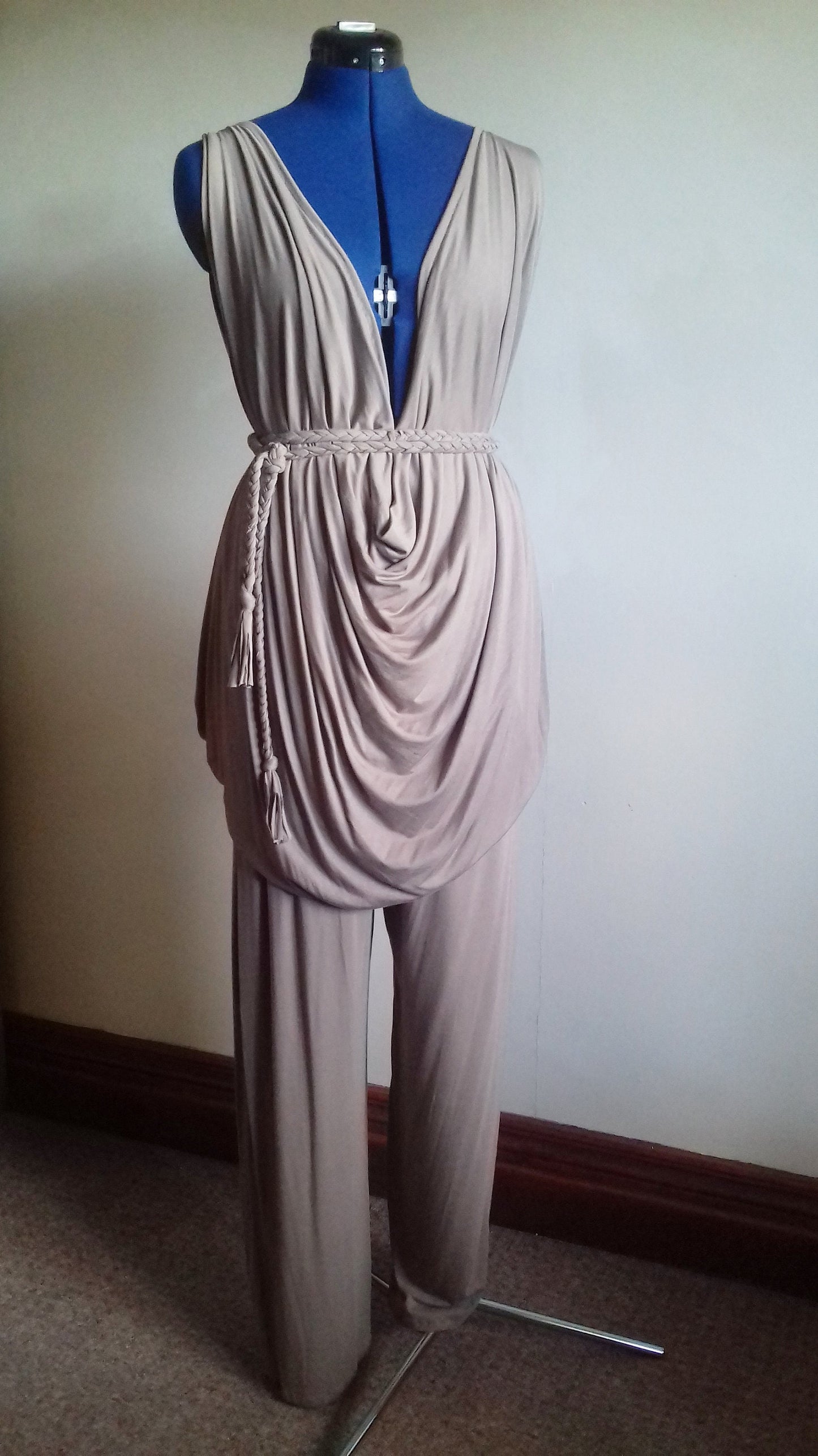 Brown Festival Beach Outfit Two Piece Soft Jersey