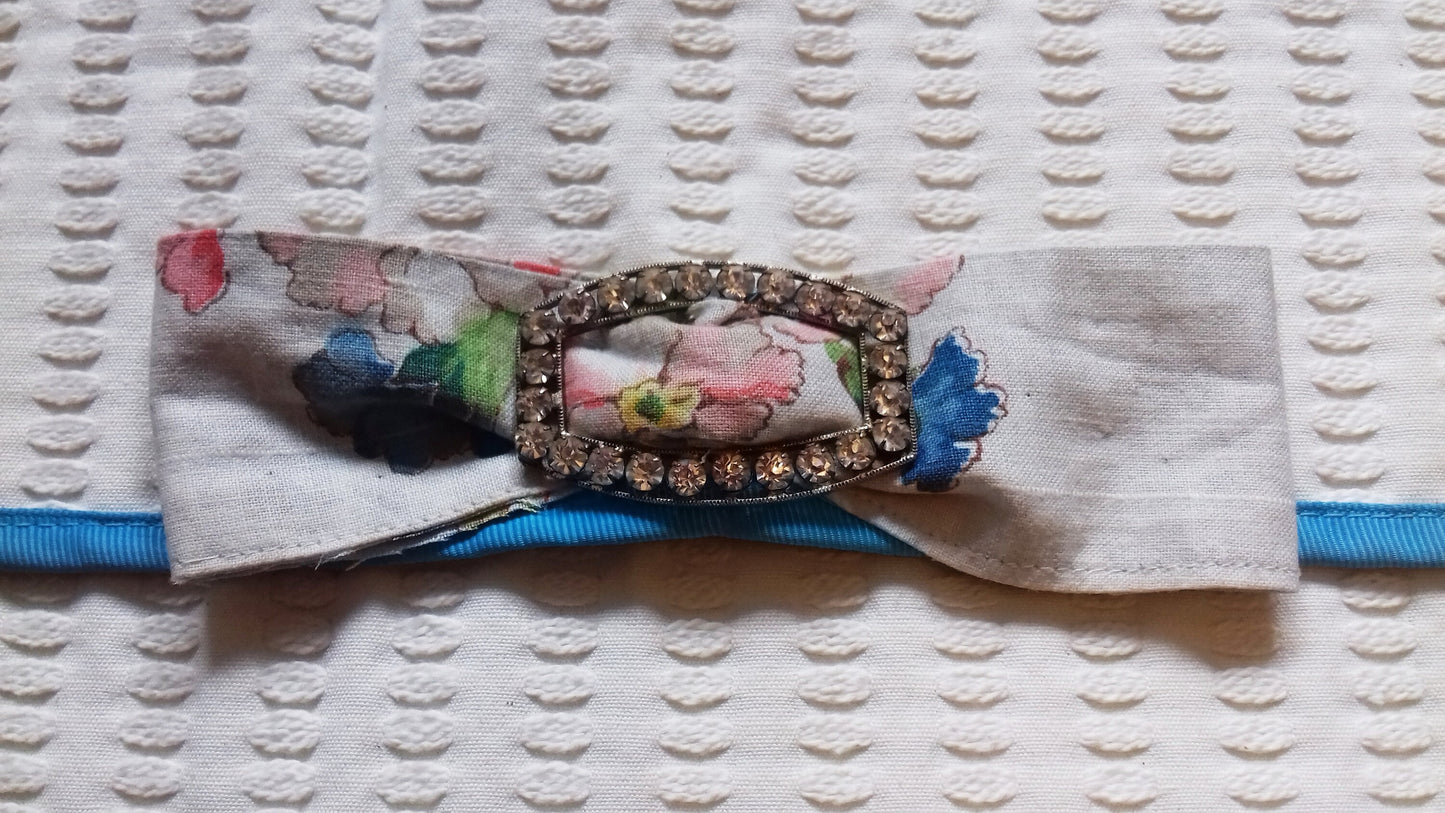 Cream Fabric Clutch Floral Evening Bag