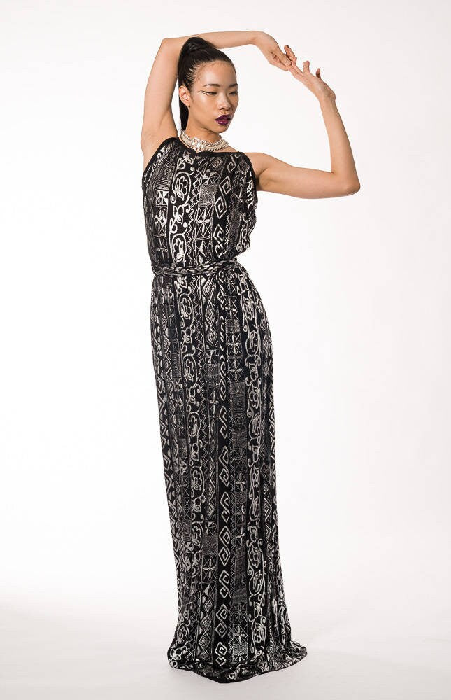 Long Backless Grecian Dress