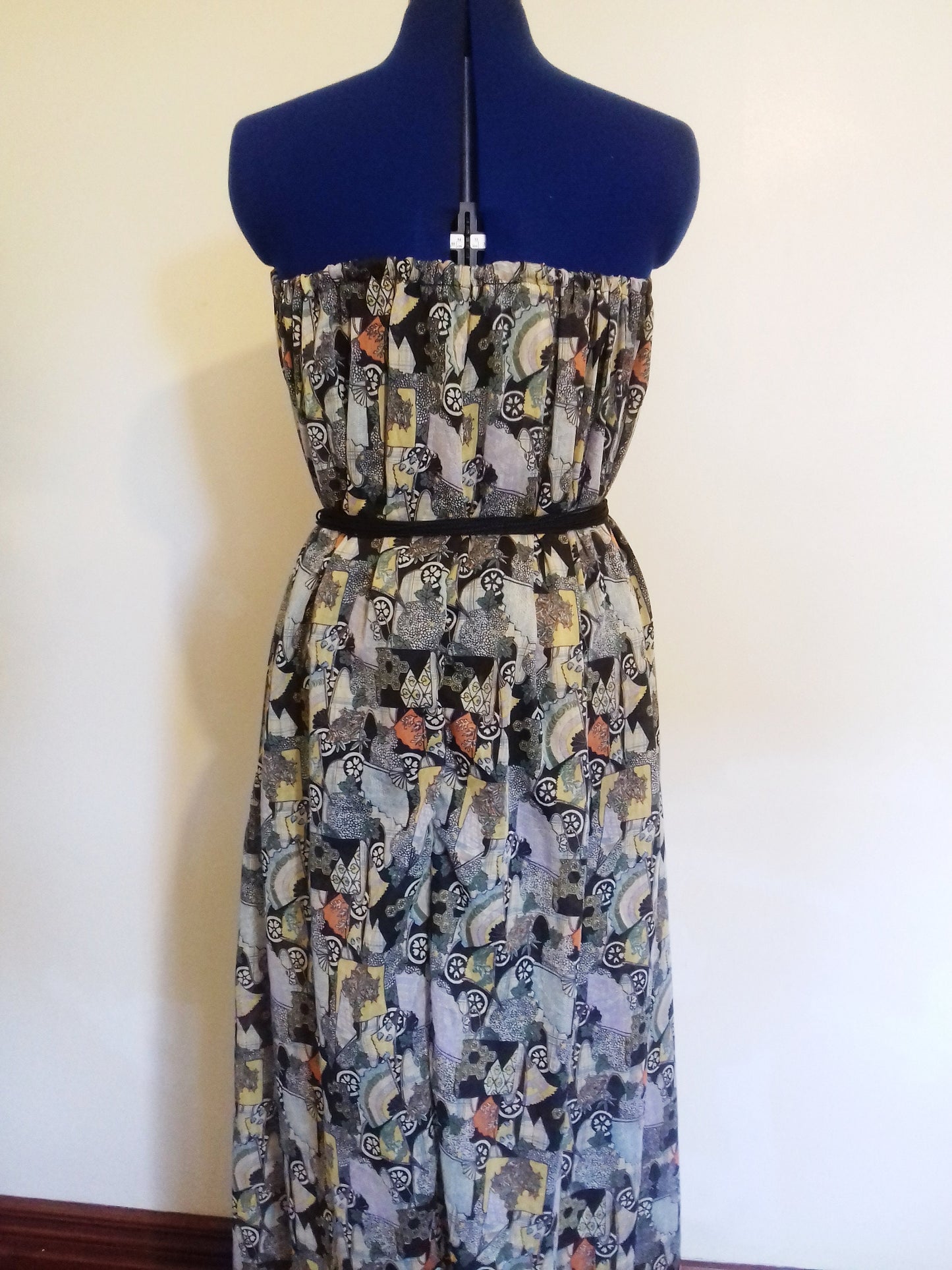 long drape dress