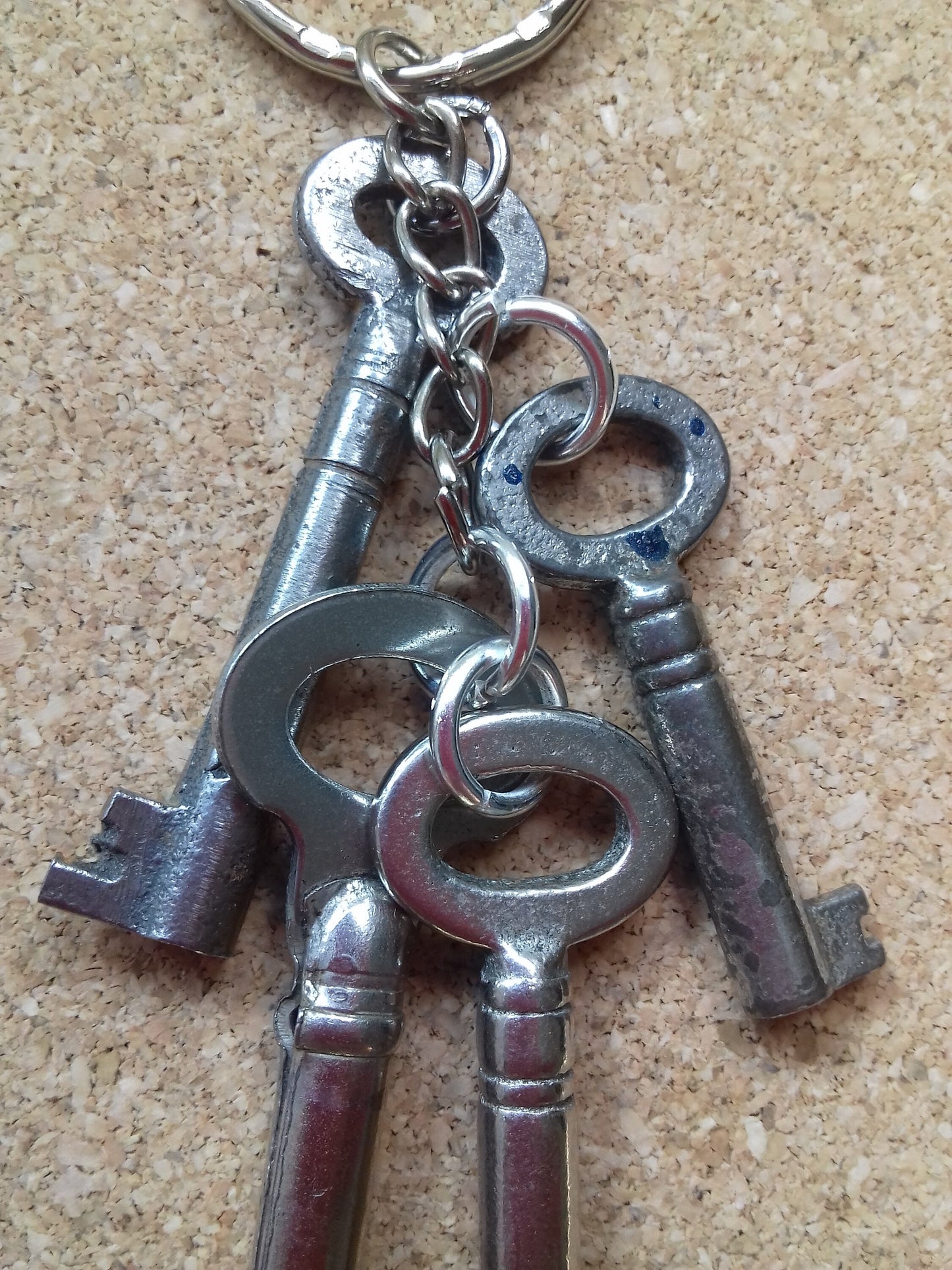 Vintage Silver Keys Key Ring Bag Charm