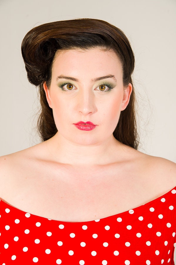 Red Polka Dot Maxi Retro Dress Up To UK16
