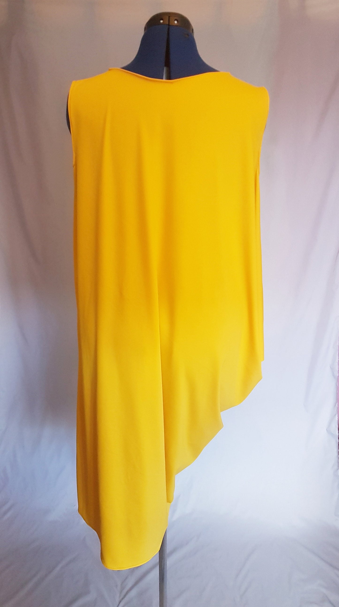 Yellow Asymmetric Drape Dress