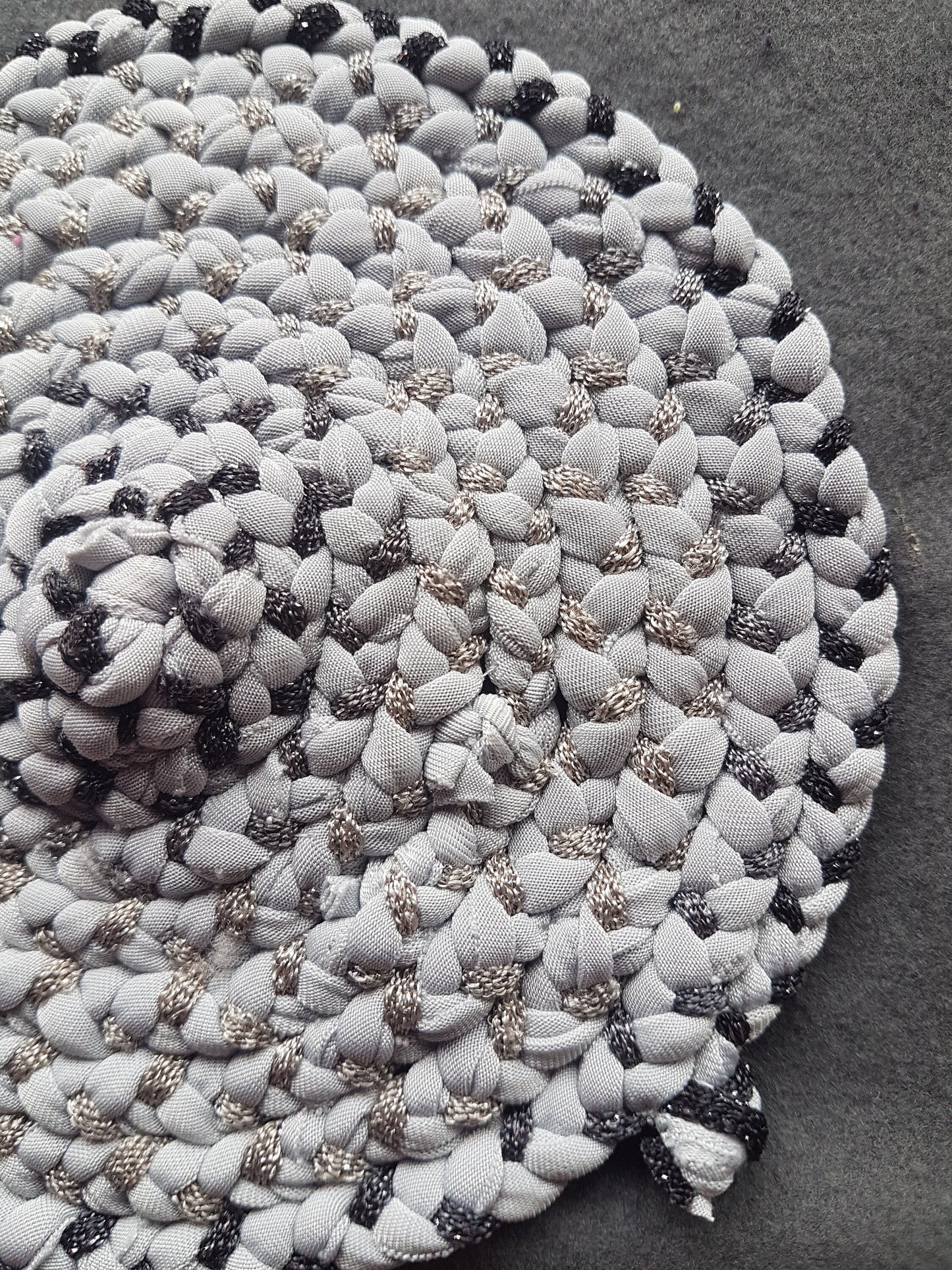 Handmade Coaster Grey Purple Metallic