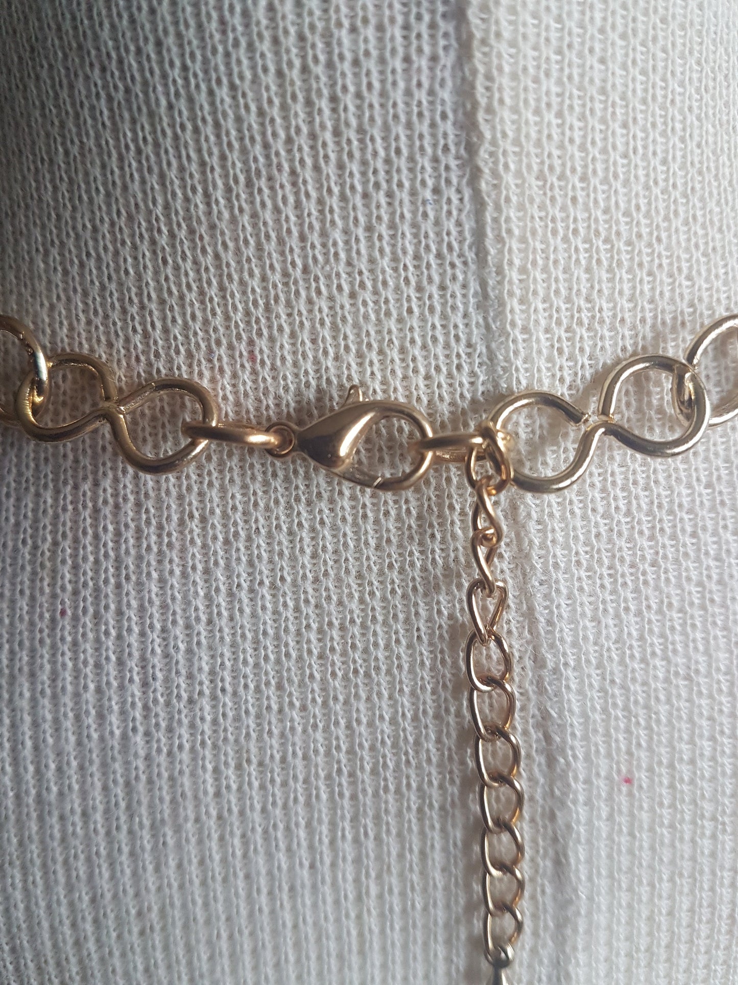 Gold Chain Blue Opal Necklace