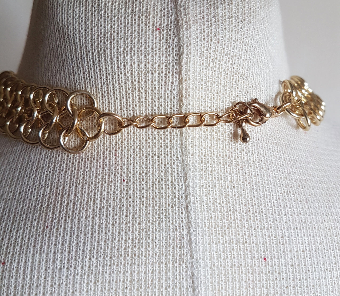 Gold Chain Dangle Blue Opal Necklace